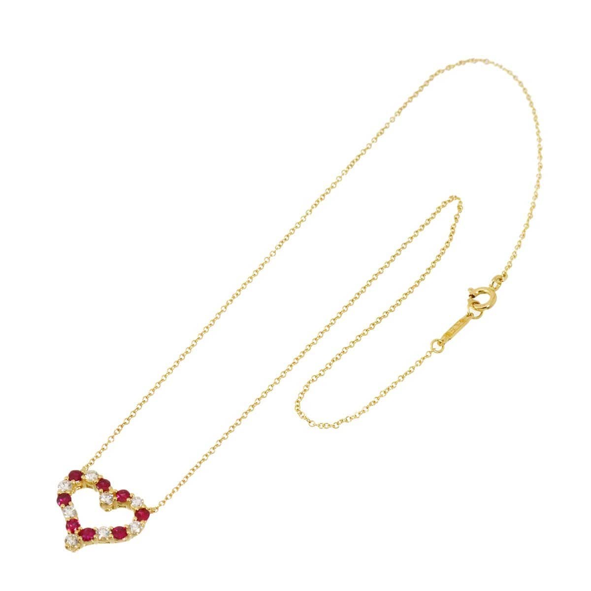 TIFFANY Co. TIFFANY Co. Sentimental Heart Ruby Diamond Necklace 18K YG 750 90328315