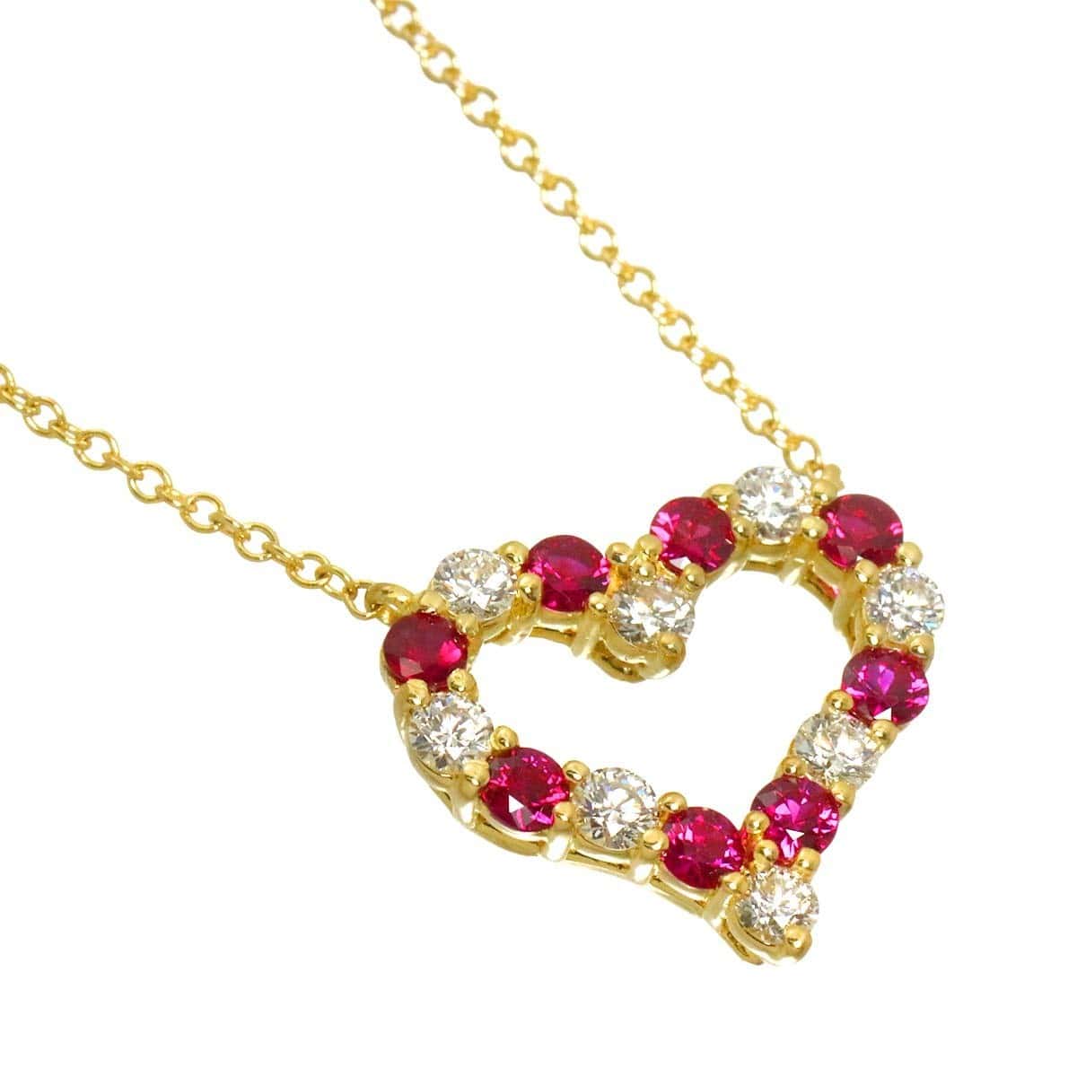TIFFANY Co. TIFFANY Co. Sentimental Heart Ruby Diamond Necklace 18K YG 750 90328315