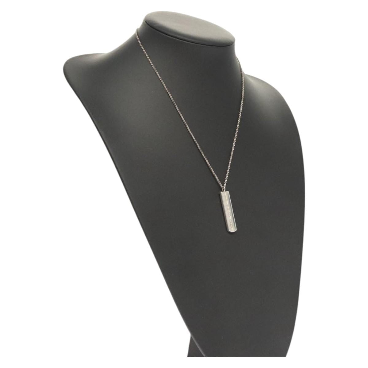 TIFFANY&Co. Bar Logo Necklace Ag925 Silver Auth DXBS6508