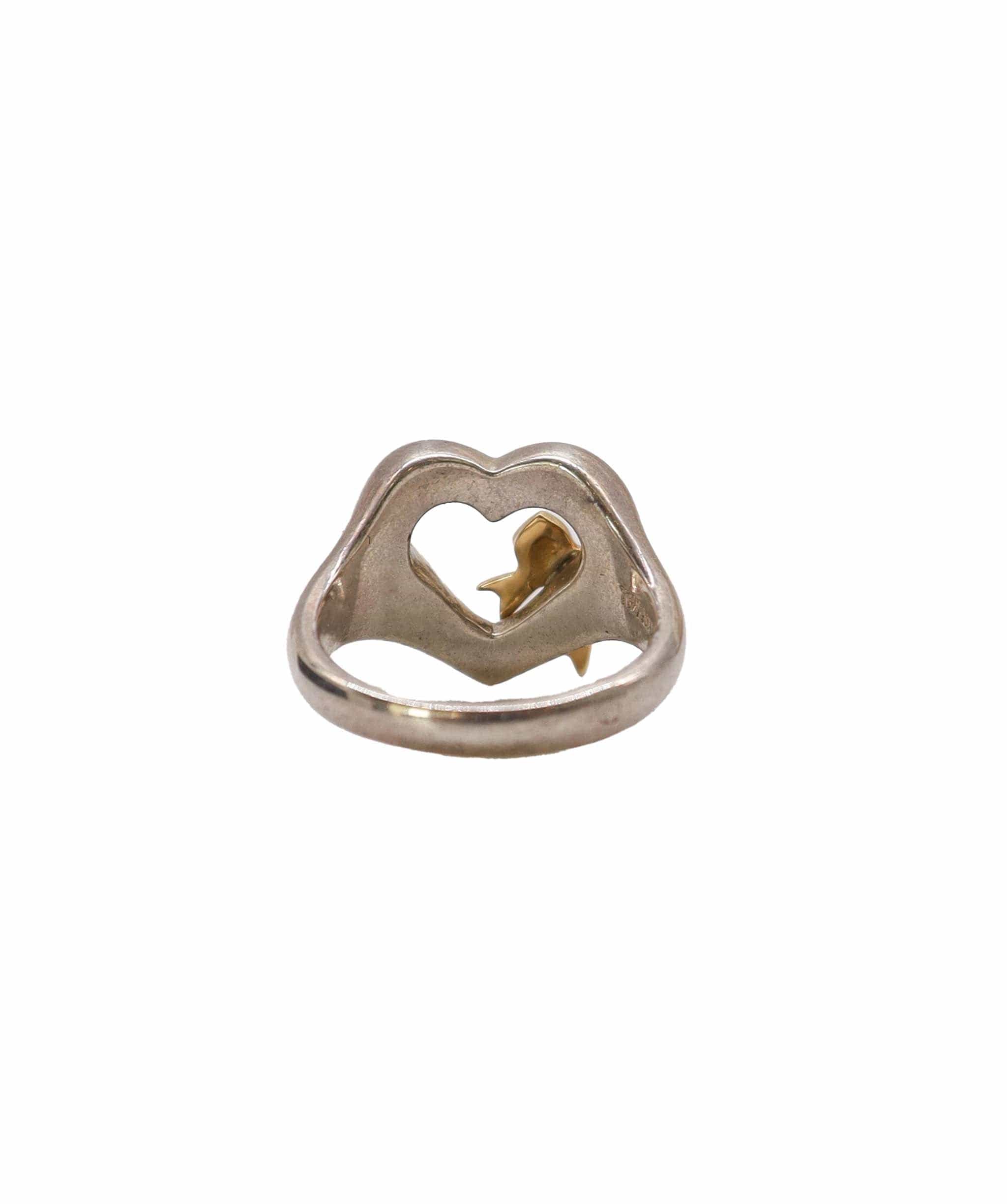 Tiffany & Co. Tiffany & Co Heart Ribbon Ring 1990 Silver & Gold 925 109559