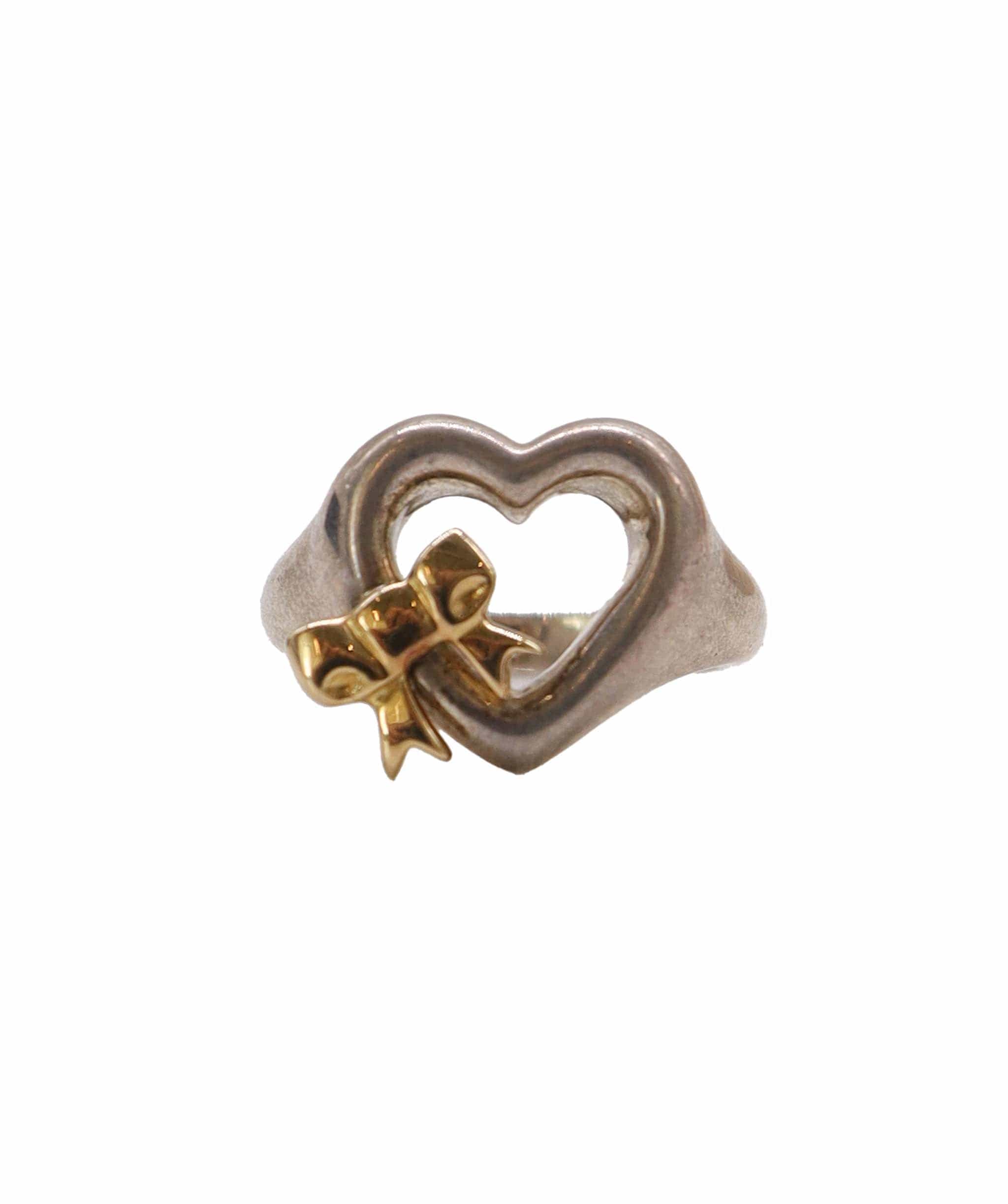 Tiffany & Co. Tiffany & Co Heart Ribbon Ring 1990 Silver & Gold 925 109559