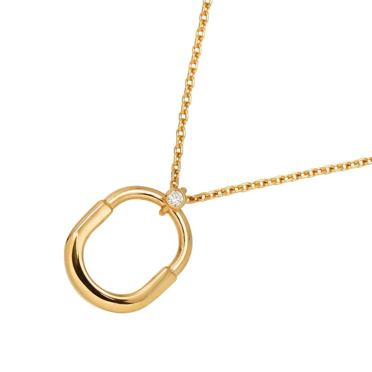 TIFFANY Co. TIFFANY Co. Lock Small Diamond Necklace 18K Pink Gold 750 90309441