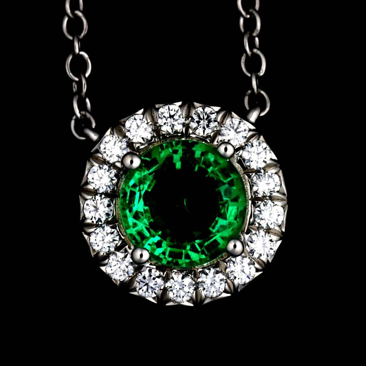 TIFFANY Co. TIFFANY Co. Soleste Emerald Diamond Necklace Platinum 90308785