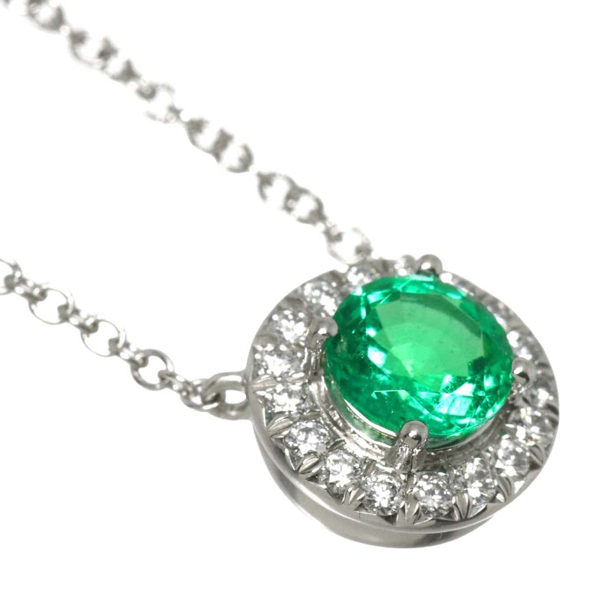 TIFFANY Co. TIFFANY Co. Soleste Emerald Diamond Necklace Platinum 90308785