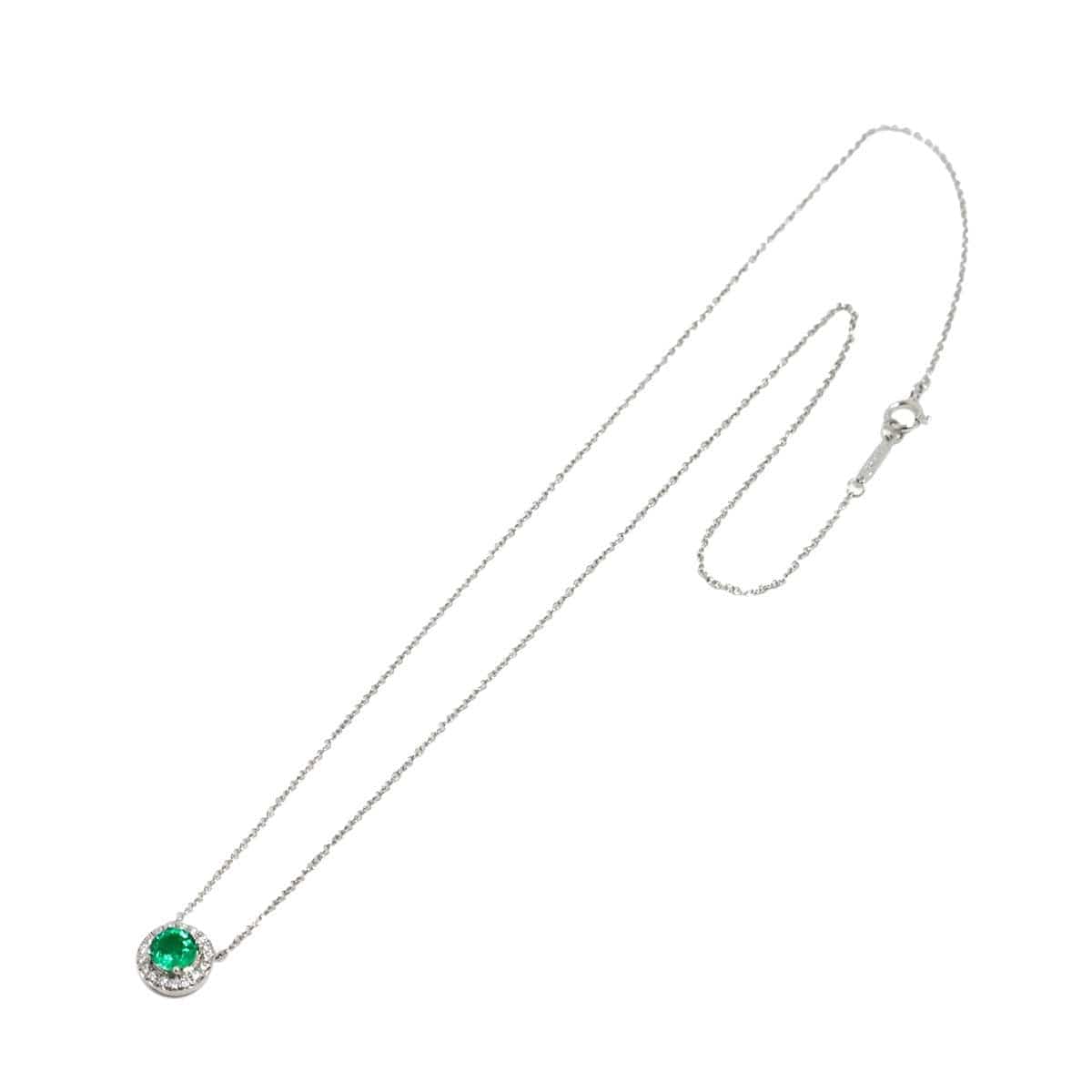 TIFFANY Co. TIFFANY Co. Soleste Emerald Diamond Necklace Platinum 90308785
