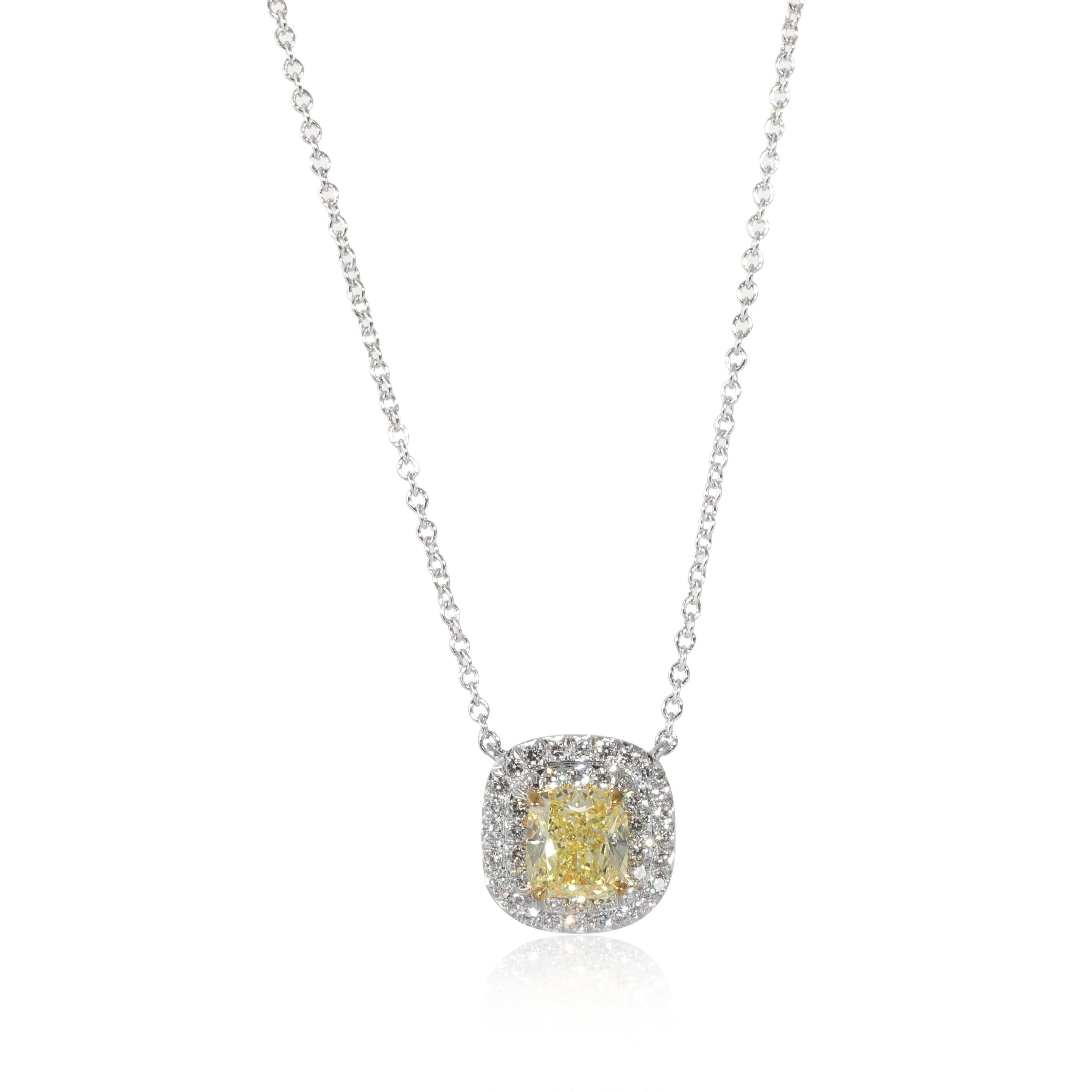 Tiffany Lock Pendant in White Gold with Pavé Diamonds