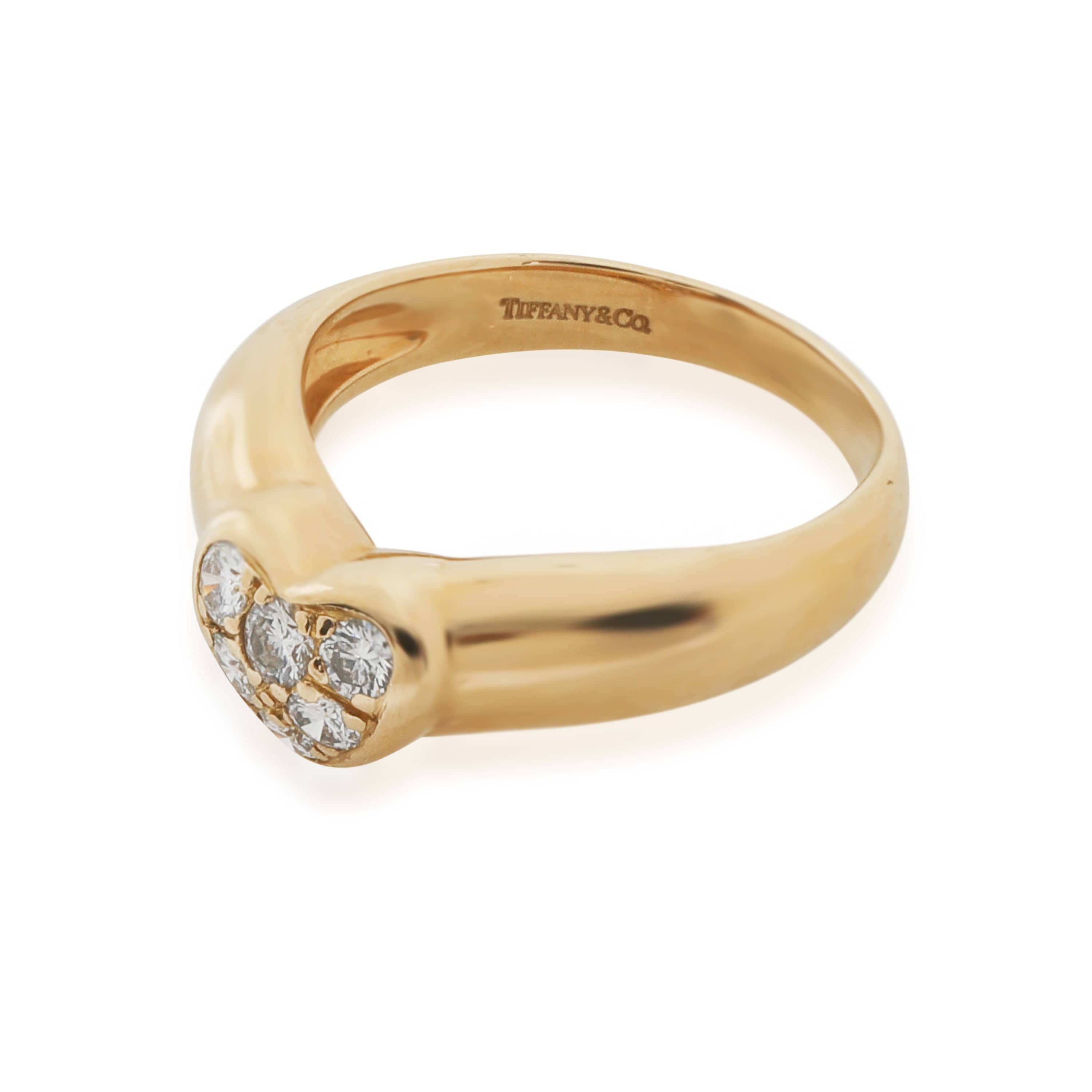 Tiffany & Co. Yellow Gold Diamond Vintage Heart Ring
