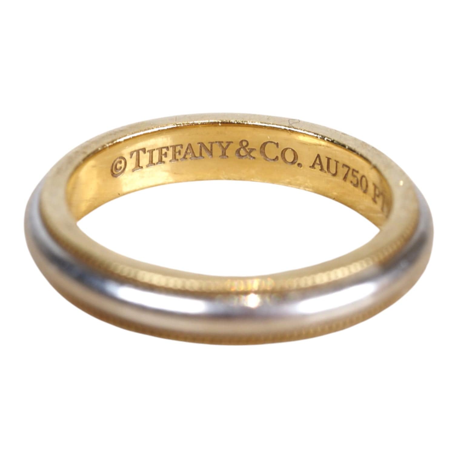 Tiffany Tiffany Together Milgrain Band Ring 18k Gold/ PT 3mm