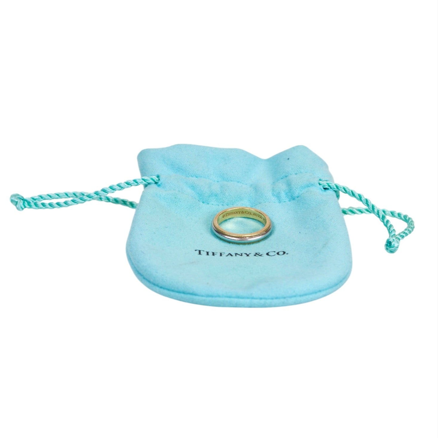 Tiffany Tiffany Together Milgrain Band Ring 18k Gold/ PT 3mm