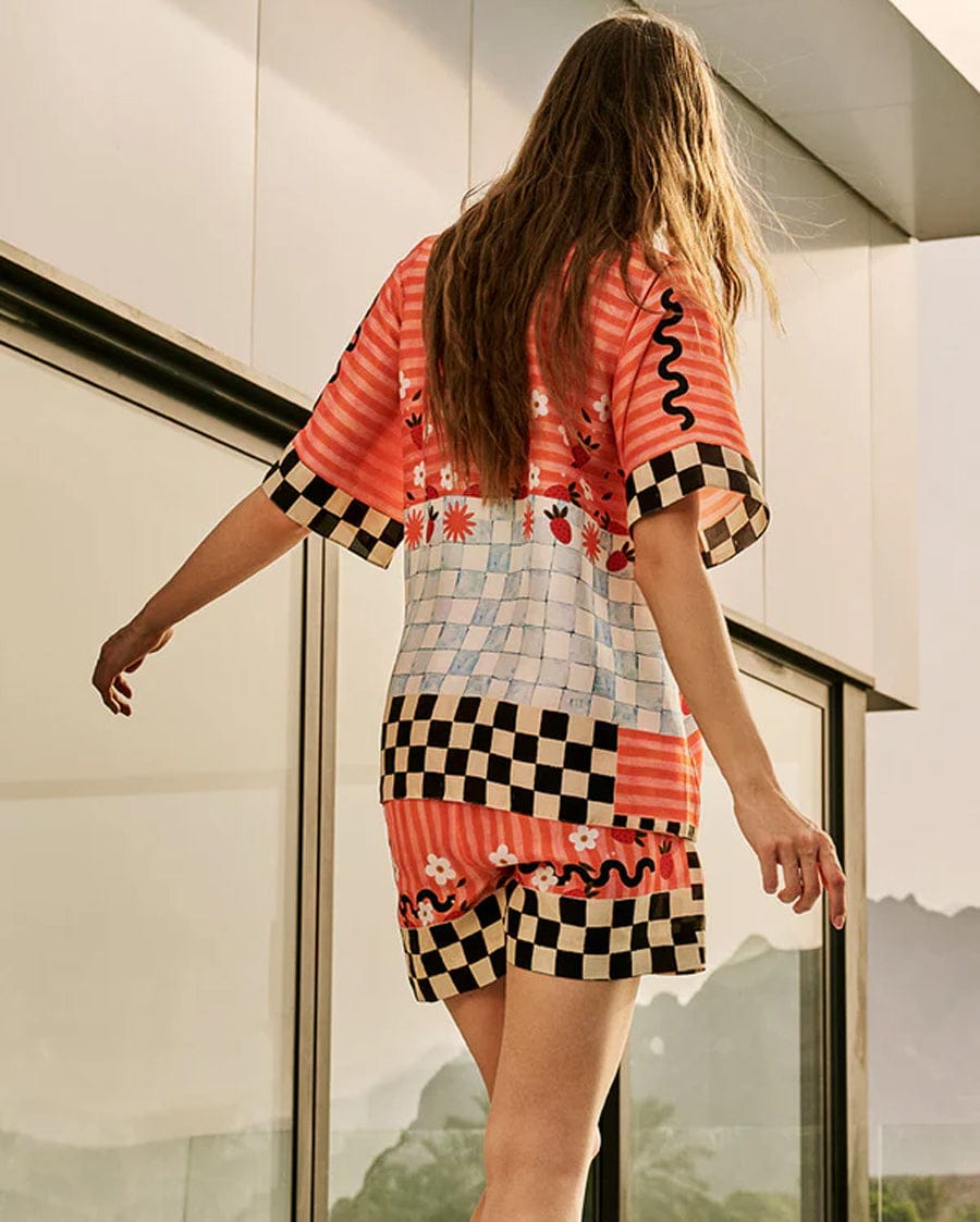Tiya Eden Clementine Co-Ord - Orange Half-Sleeved Shirt and Shorts Set