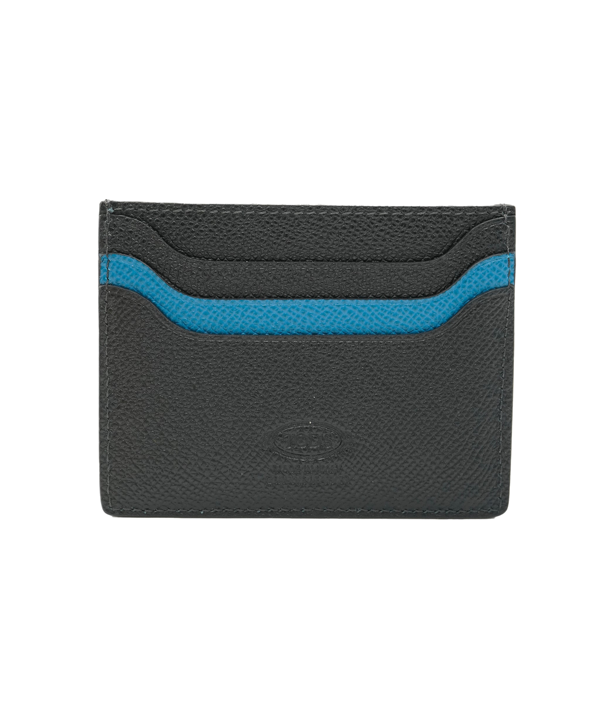Tod's Tod's Leather Wallet Card Holdert in Navy Blue and Aqua Blue AKC0098