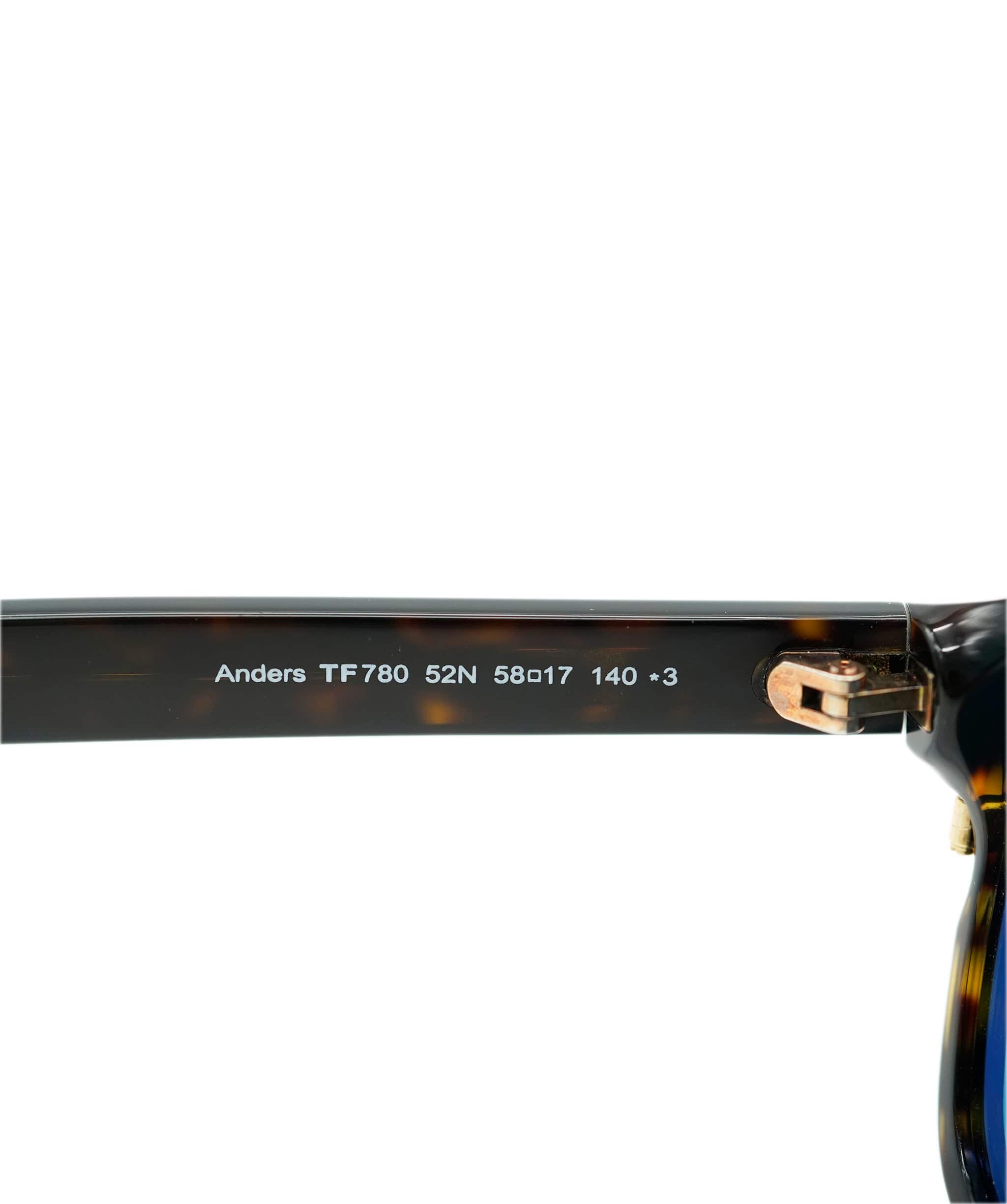 Tom Ford Tom Ford Mens Gold Square Brown Green Sunglasses Anders TF 780 52N ANL0012