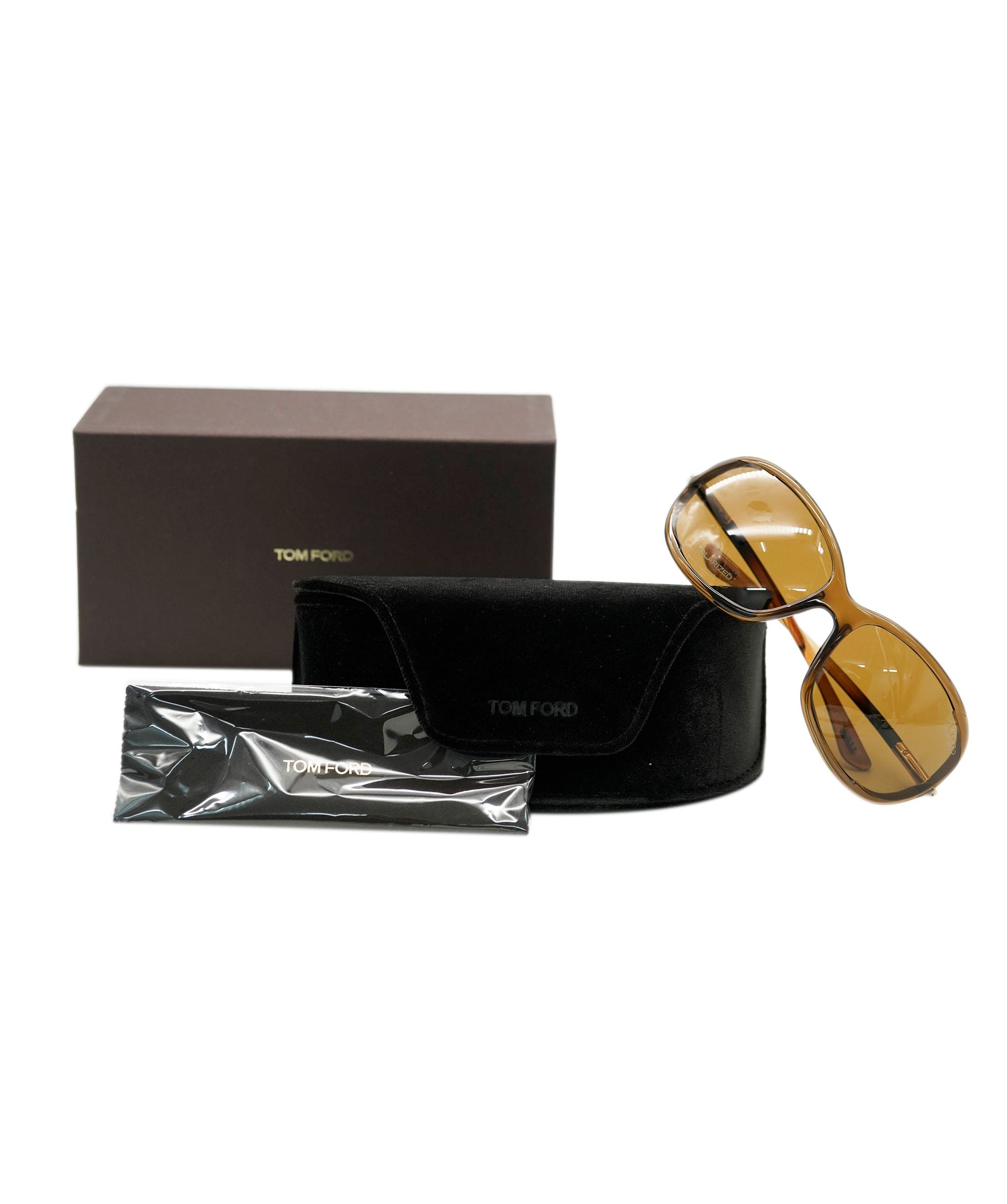 Tom Ford Tom Ford Sunglasses Jennifer Polarized Brown Gold Wrap Designer FT0008 TF8 48H ANL0009