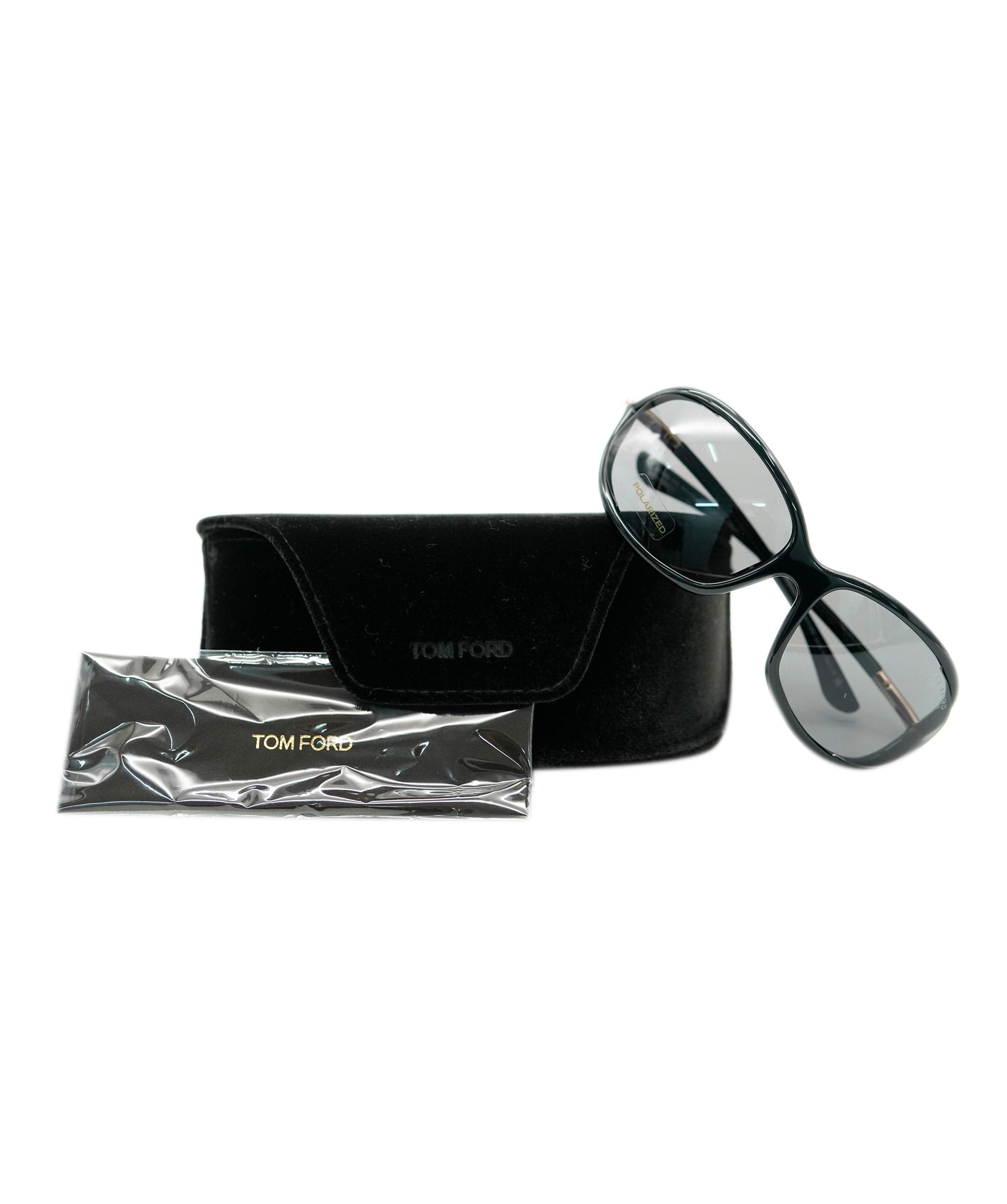 Tom Ford Tom Ford Womens Black Gold Polarized Sunglasses Jennifer TF 8 01D ANL0015