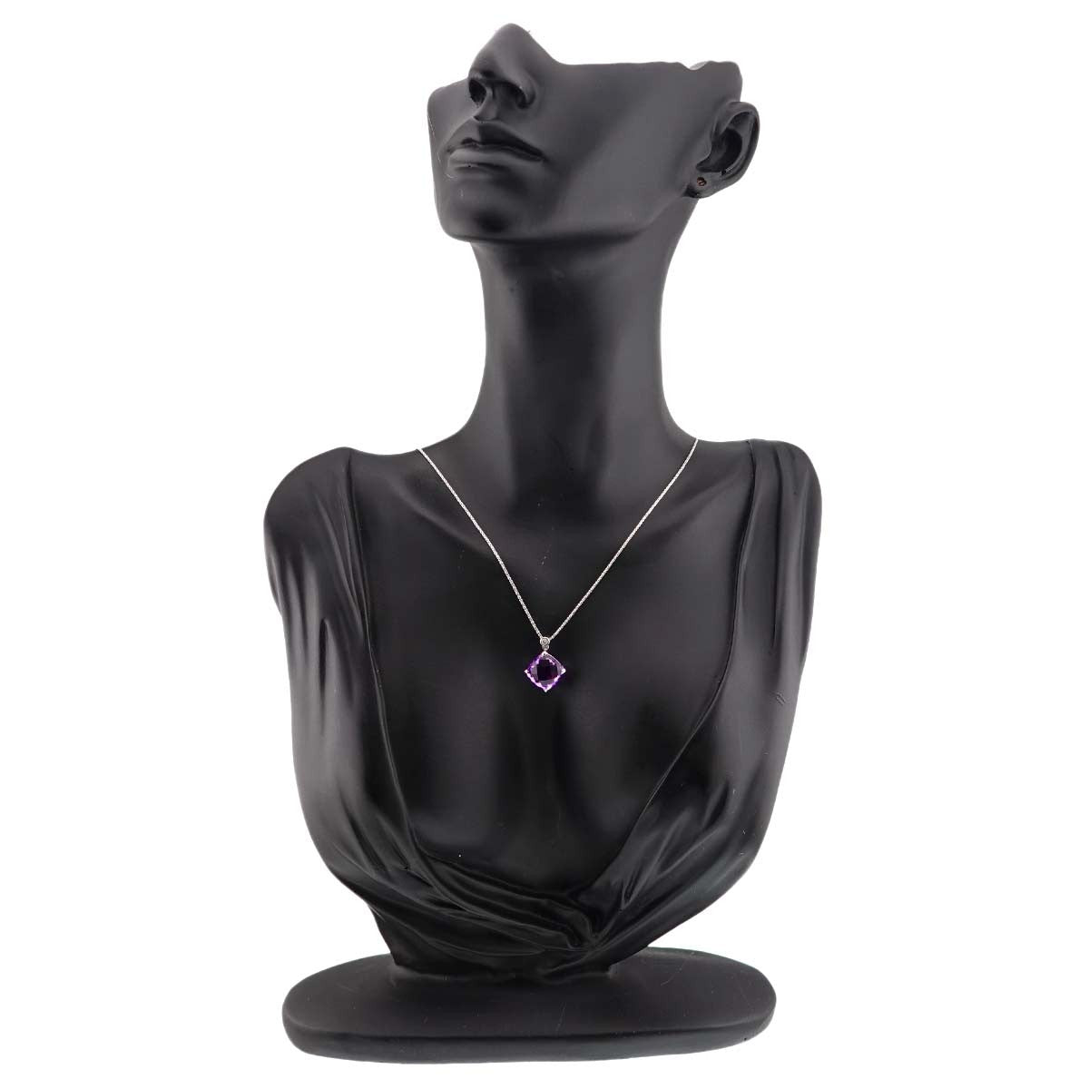 Unbranded Amethyst 4.41ct Diamond 0.03ct Necklace 18K WG White Gold 750 90291208
