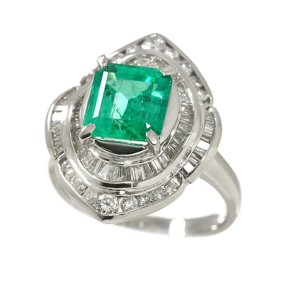 Unbranded Emerald 1.94ct Diamond 0.93ct Ring Pt Platinum size4.75-5(US) 90316322