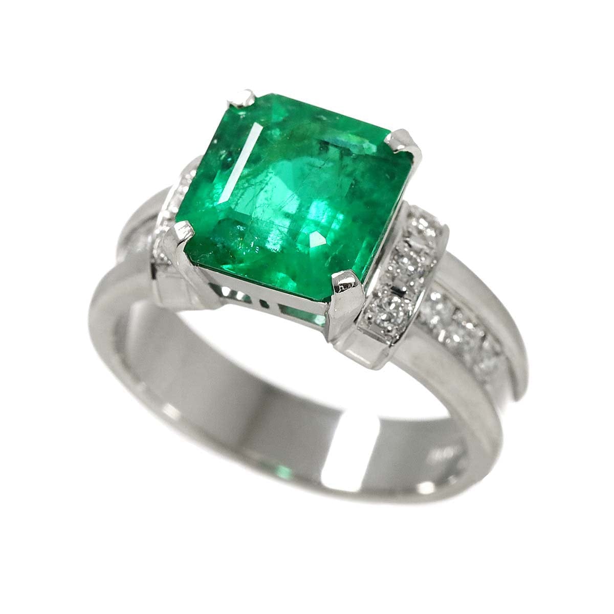 Unbranded Emerald 2.75ct Diamond 0.27ct Ring Pt Platinum size5.5-5.75(US) 90316480