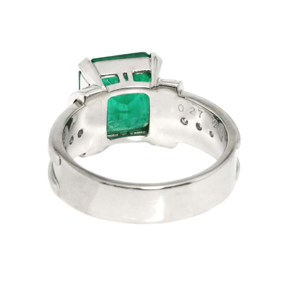 Unbranded Emerald 2.75ct Diamond 0.27ct Ring Pt Platinum size5.5-5.75(US) 90316480