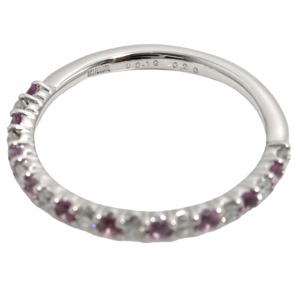 Unbranded Sapphire 0.28ct Diamond 0.19ct Ring 18K K18 WG White Gold size6(US) 90297446