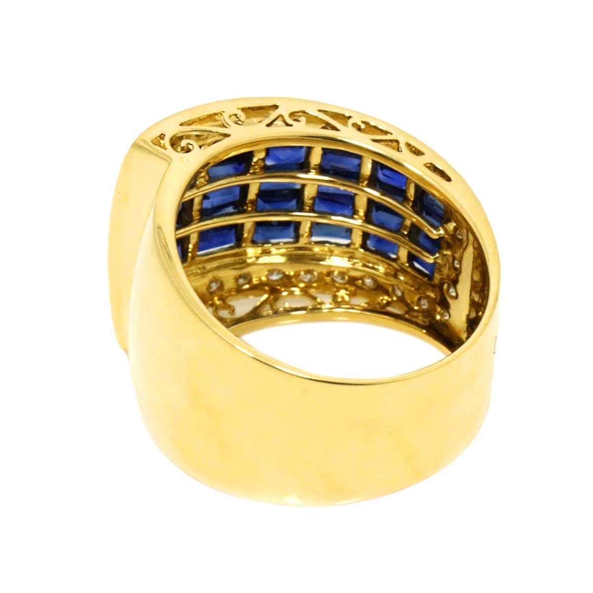 Unbranded Sapphire 3.23ct Diamond 0.40ct Ring 18K YG Yellow Gold size7.75-8(US) 90316305