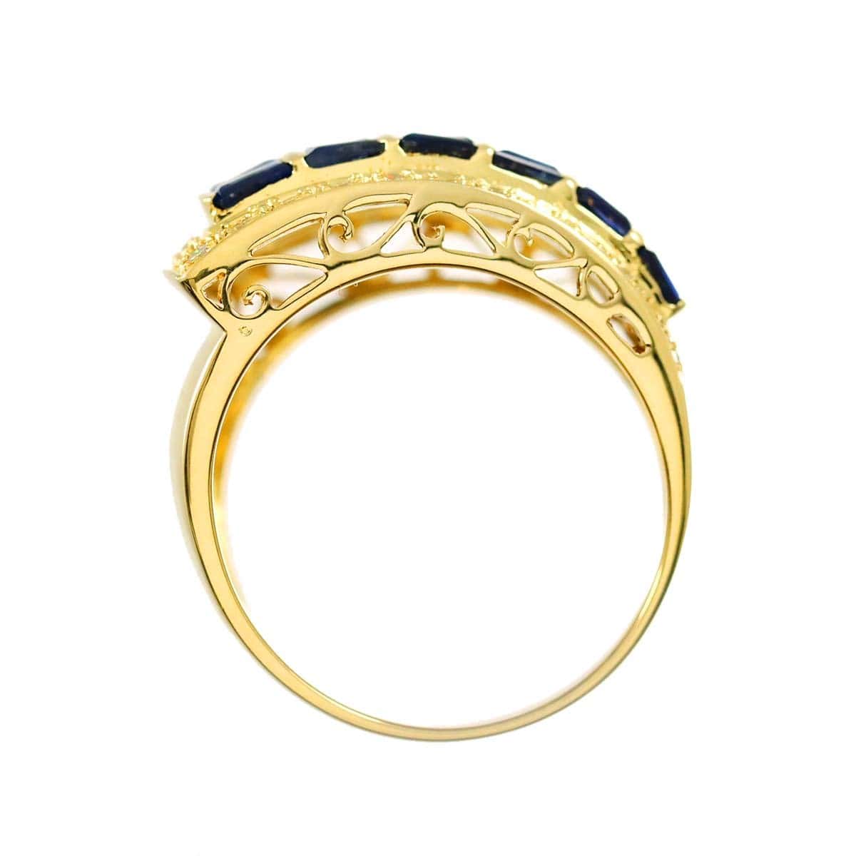 Unbranded Sapphire 3.23ct Diamond 0.40ct Ring 18K YG Yellow Gold size7.75-8(US) 90316305