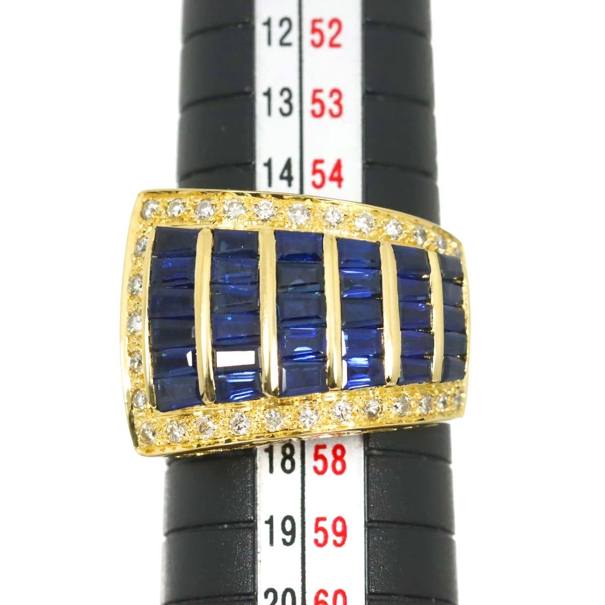 Unbranded Sapphire 3.23ct Diamond 0.40ct Ring 18K YG Yellow Gold size7.75-8(US) 90316305