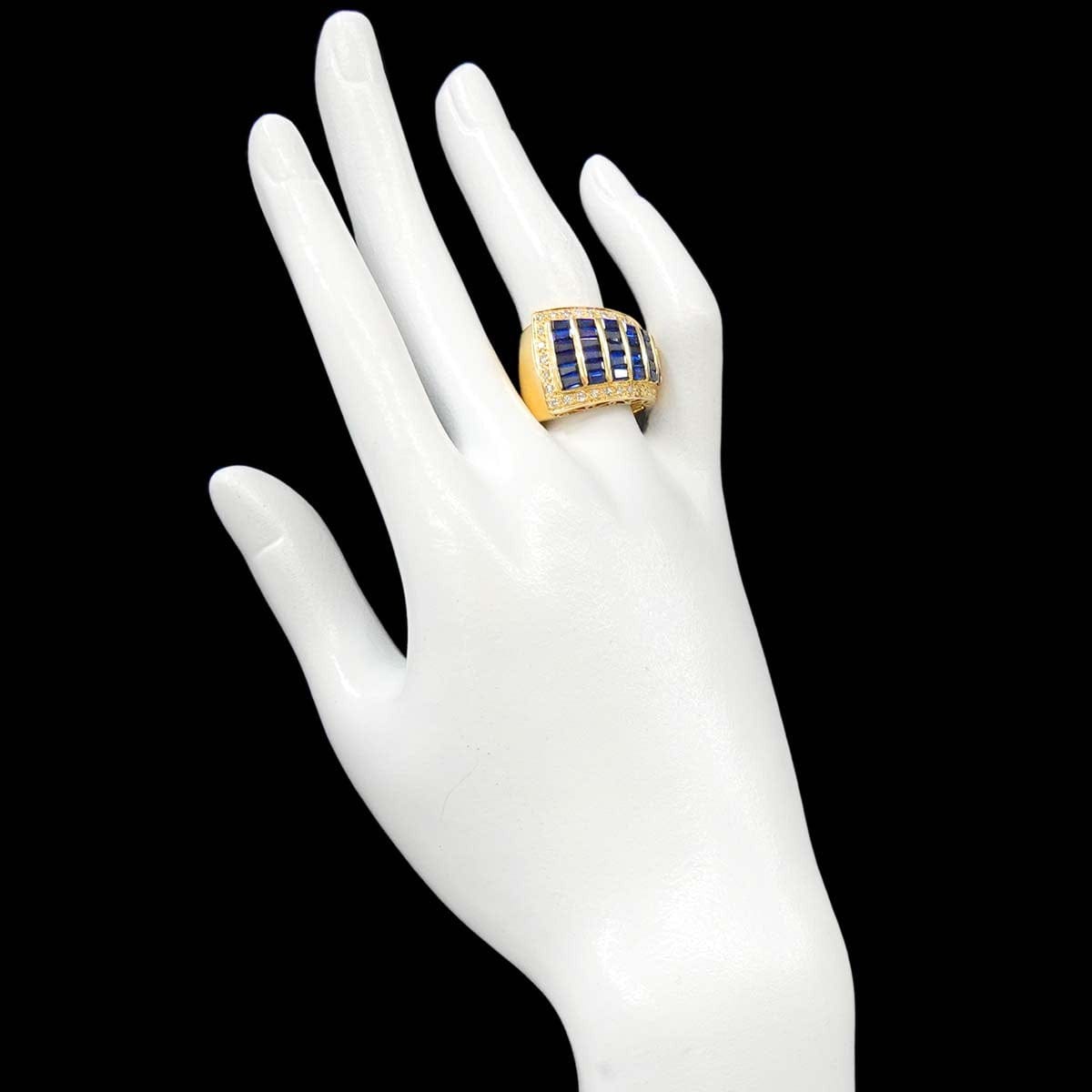 Unbranded Sapphire 3.23ct Diamond 0.40ct Ring 18K YG Yellow Gold size7.75-8(US) 90316305