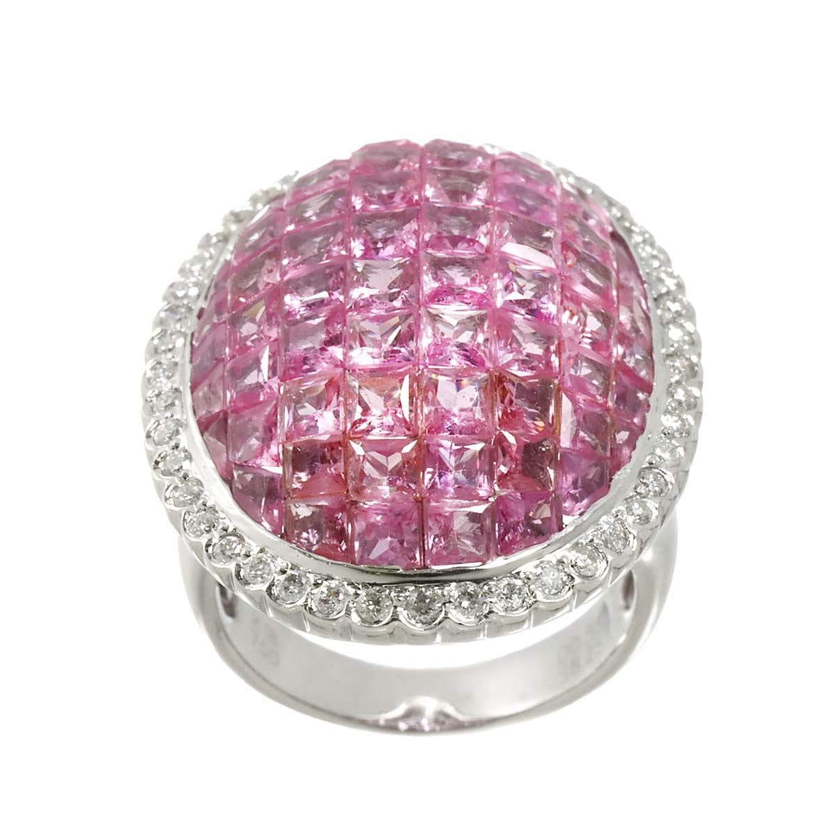 Unbranded Sapphire 8.25ct Diamond 0.55ct Ring 18K WG 750 size6.25-6.5(US) 90305557