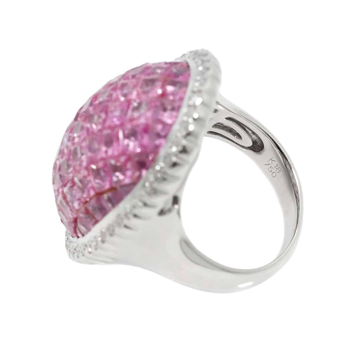 Unbranded Sapphire 8.25ct Diamond 0.55ct Ring 18K WG 750 size6.25-6.5(US) 90305557