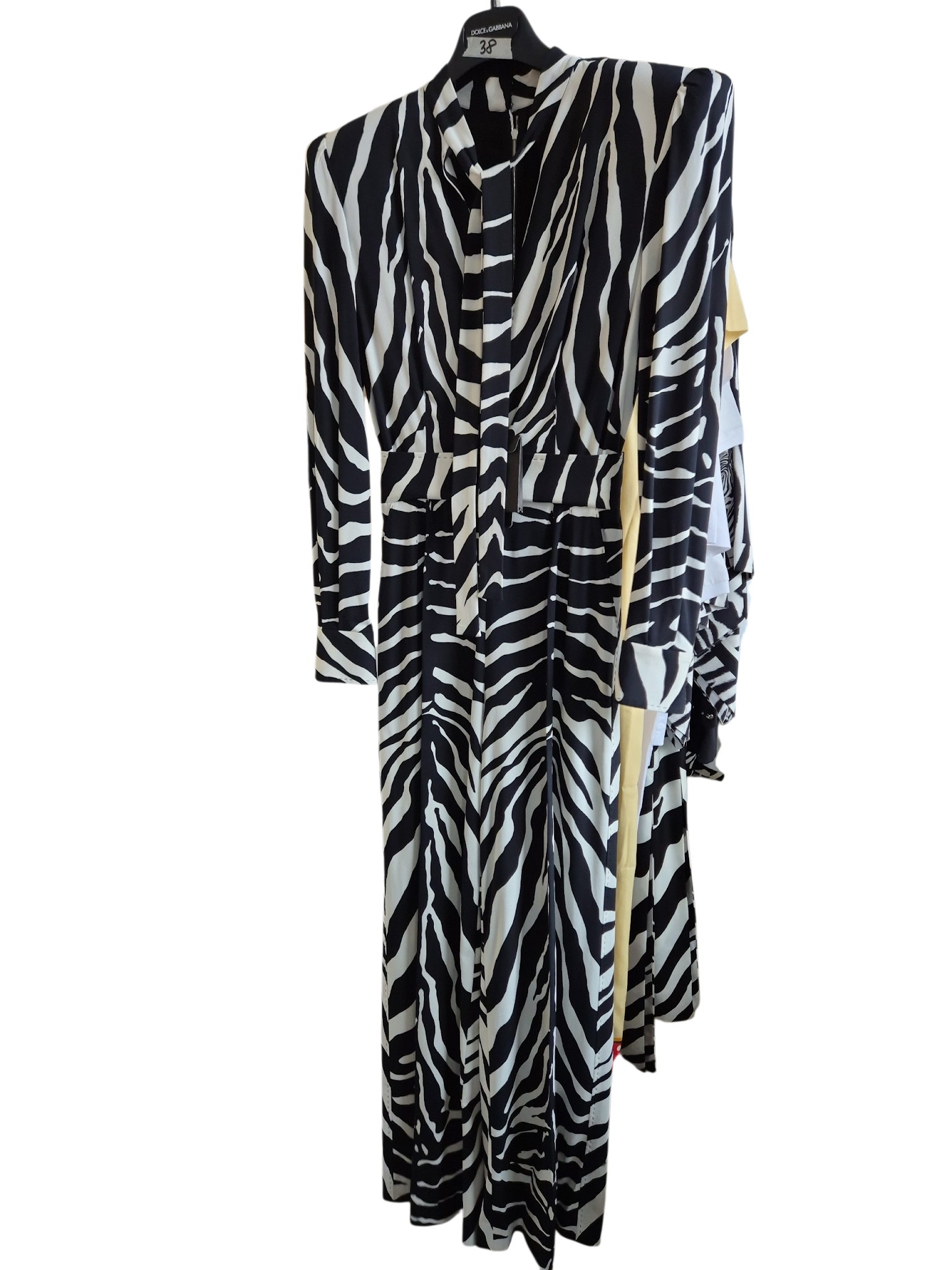 Dolce & Gabbana Dress jumpsuit Black And White zebra Design With belt DG4265B