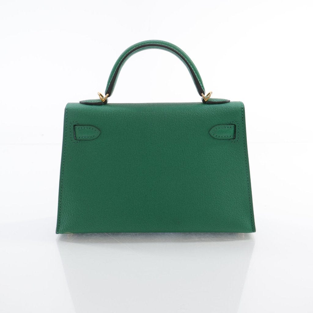 USA Hermes Mini Kelly Vert Vertigo Chevre