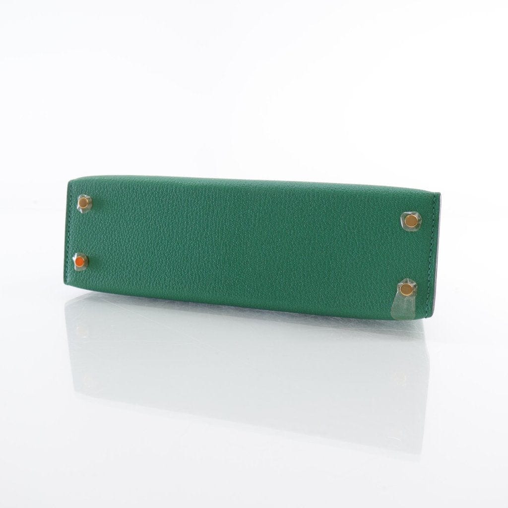 USA Hermes Mini Kelly Vert Vertigo Chevre