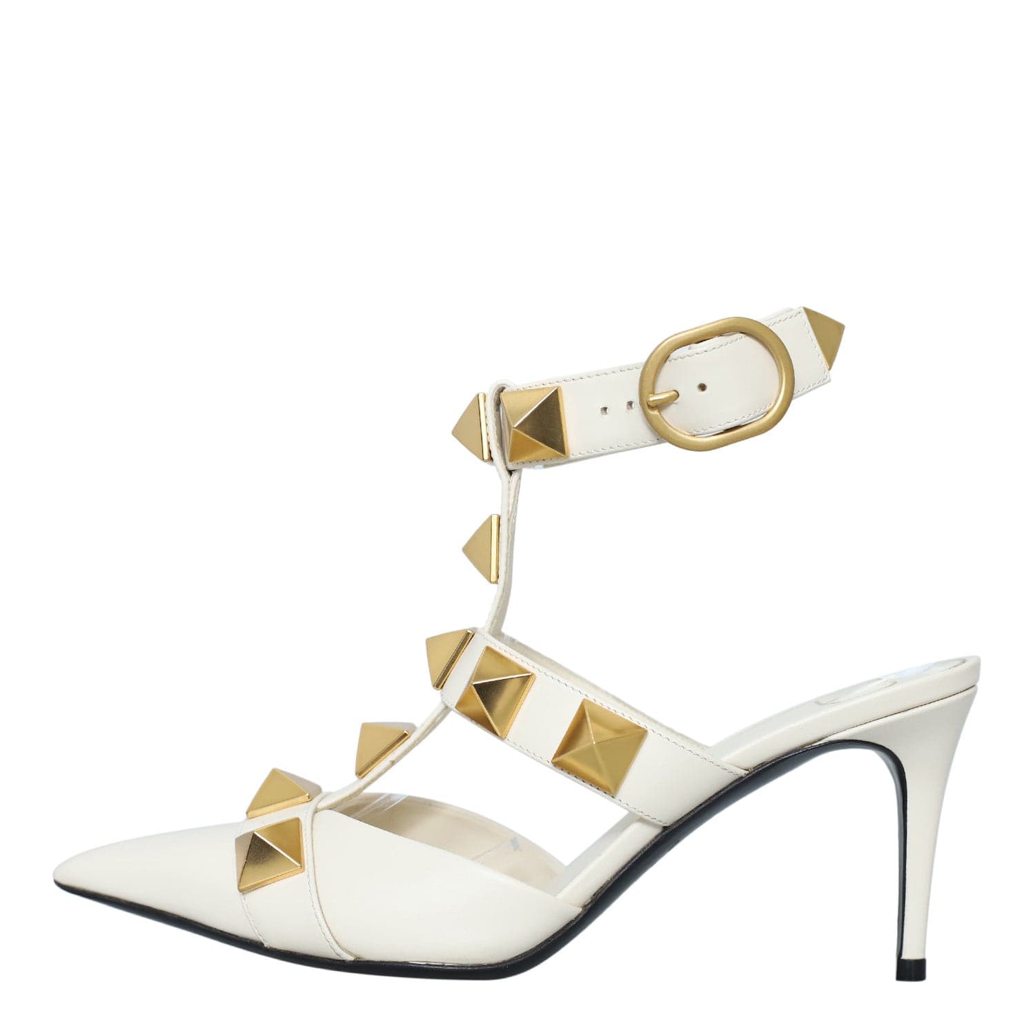 Valentino Valentino Stud Leather Ankle Strap Pumps
