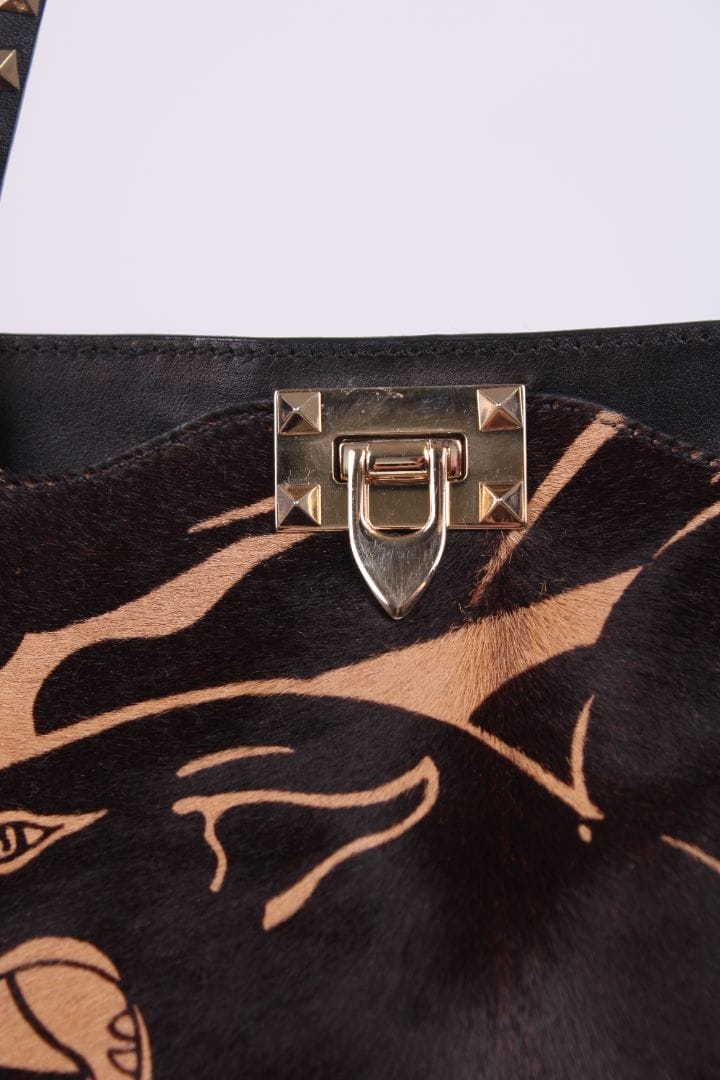 Valentino Valentino Jaguar Print Rockstud Brown