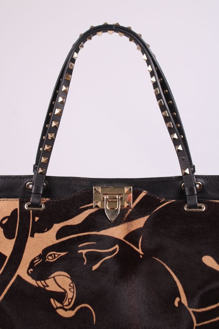 Valentino Valentino Jaguar Print Rockstud Brown