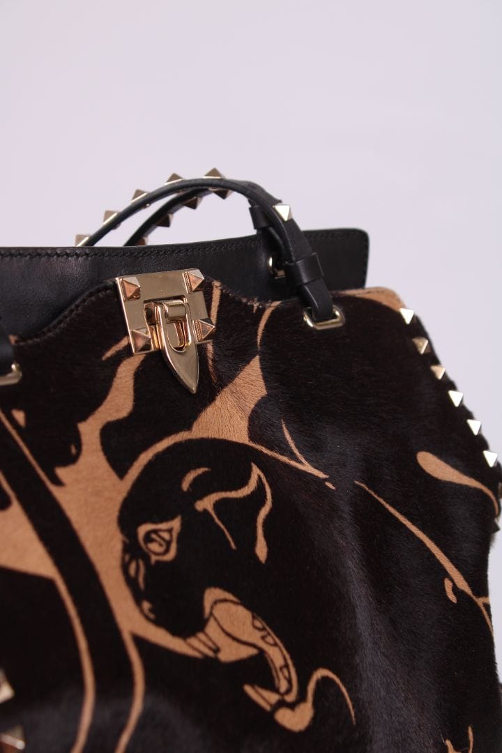 Valentino Valentino Jaguar Print Rockstud Brown