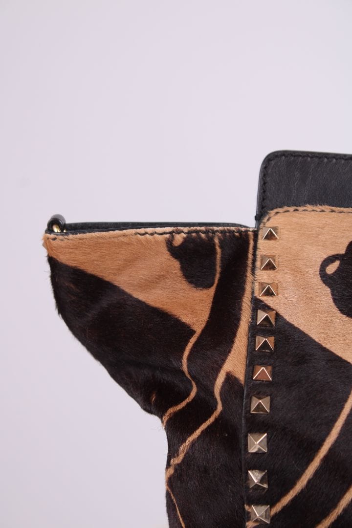 Valentino Valentino Jaguar Print Rockstud Brown