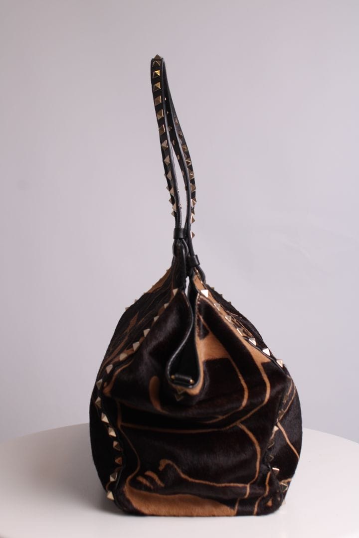 Valentino Valentino Jaguar Print Rockstud Brown