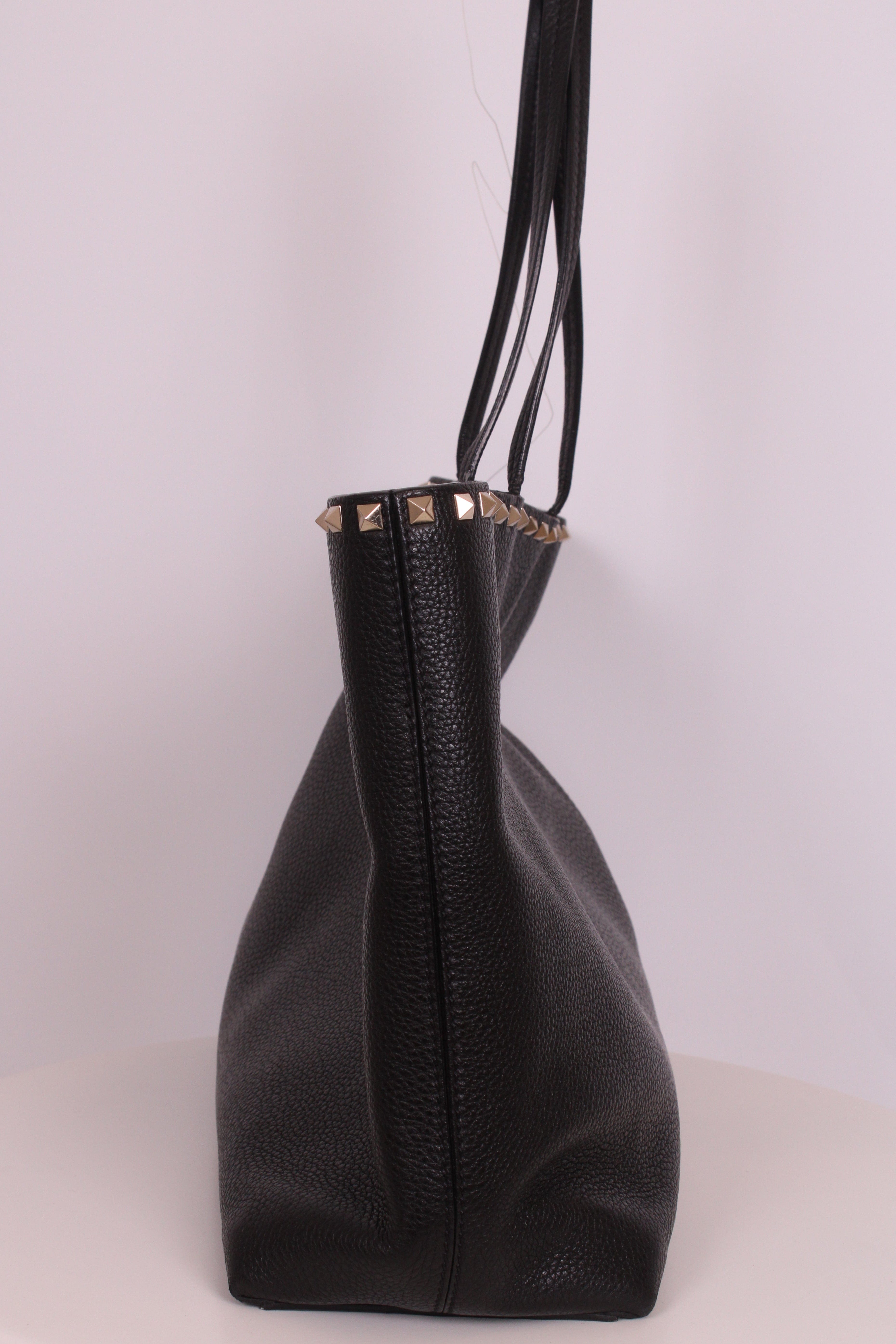 Valentino Valentino Rockstud tote black grained large