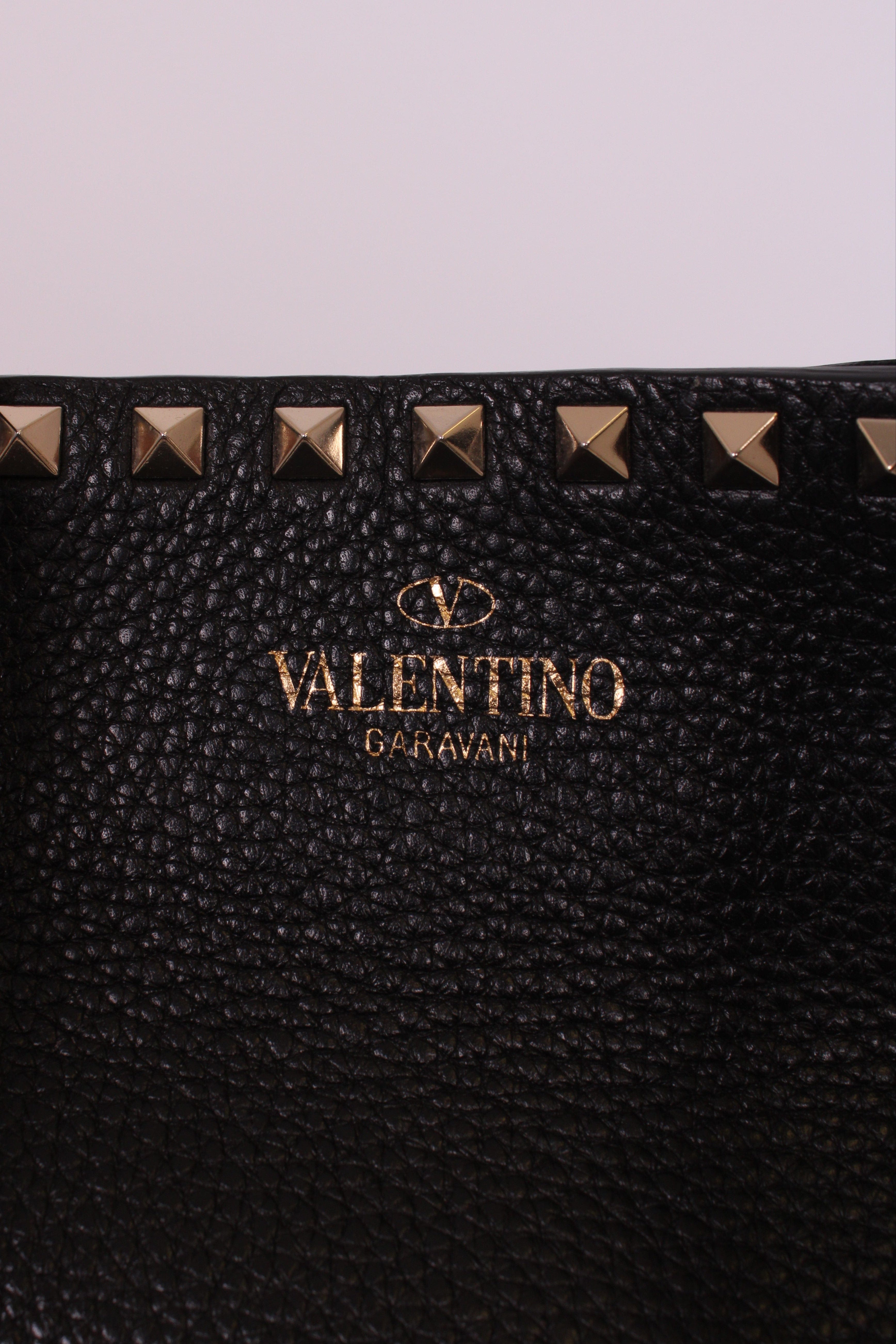 Valentino Valentino Rockstud tote black grained large