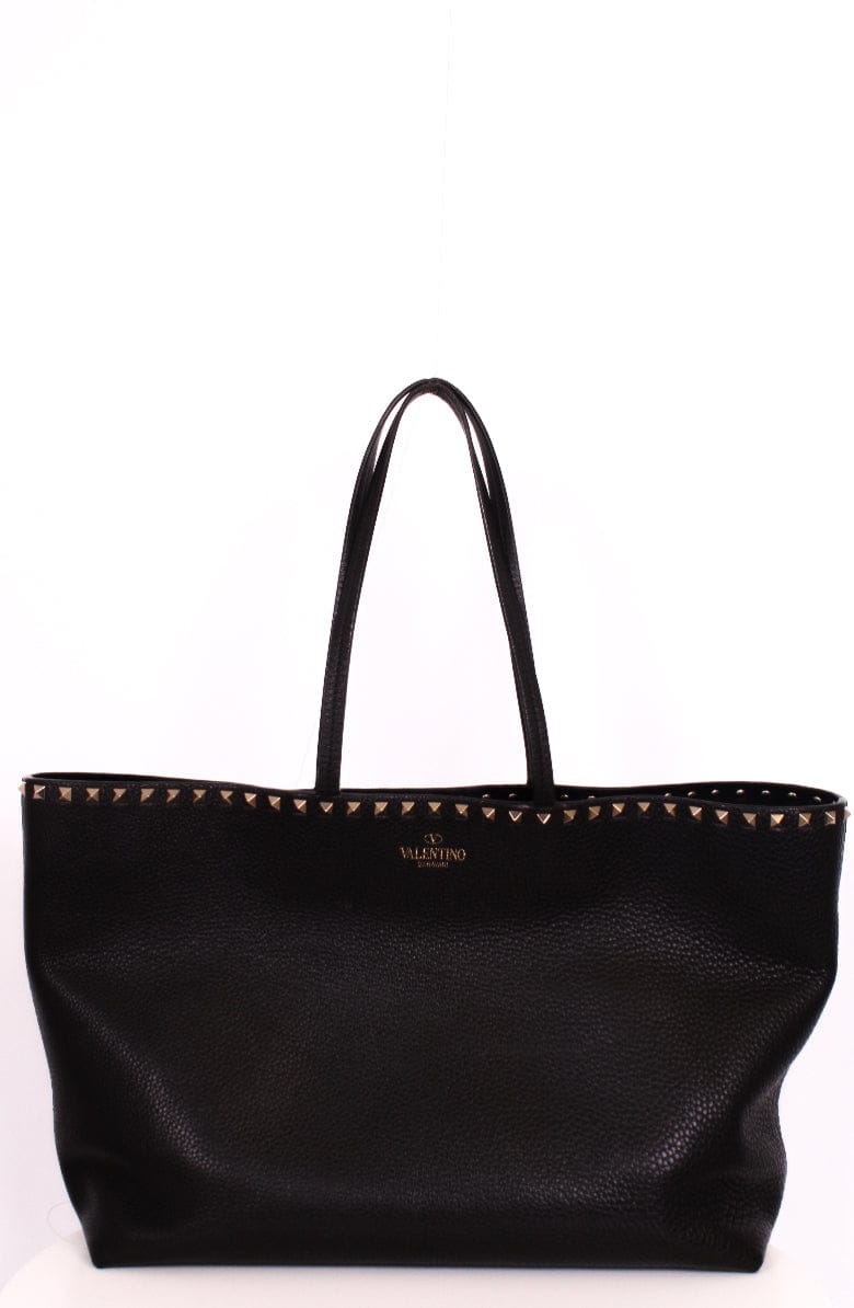Valentino Valentino Rockstud tote black grained large