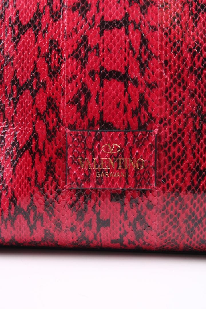 Valentino Valentino Snake skin Double Handle Bag Red