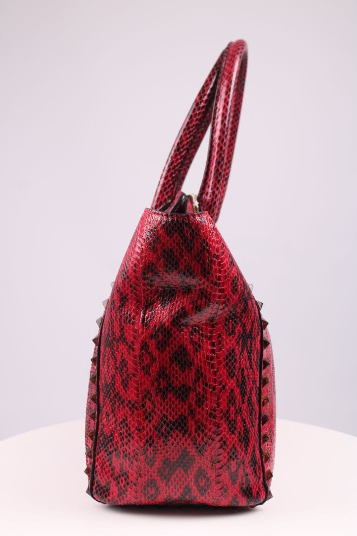 Valentino Valentino Snake skin Double Handle Bag Red