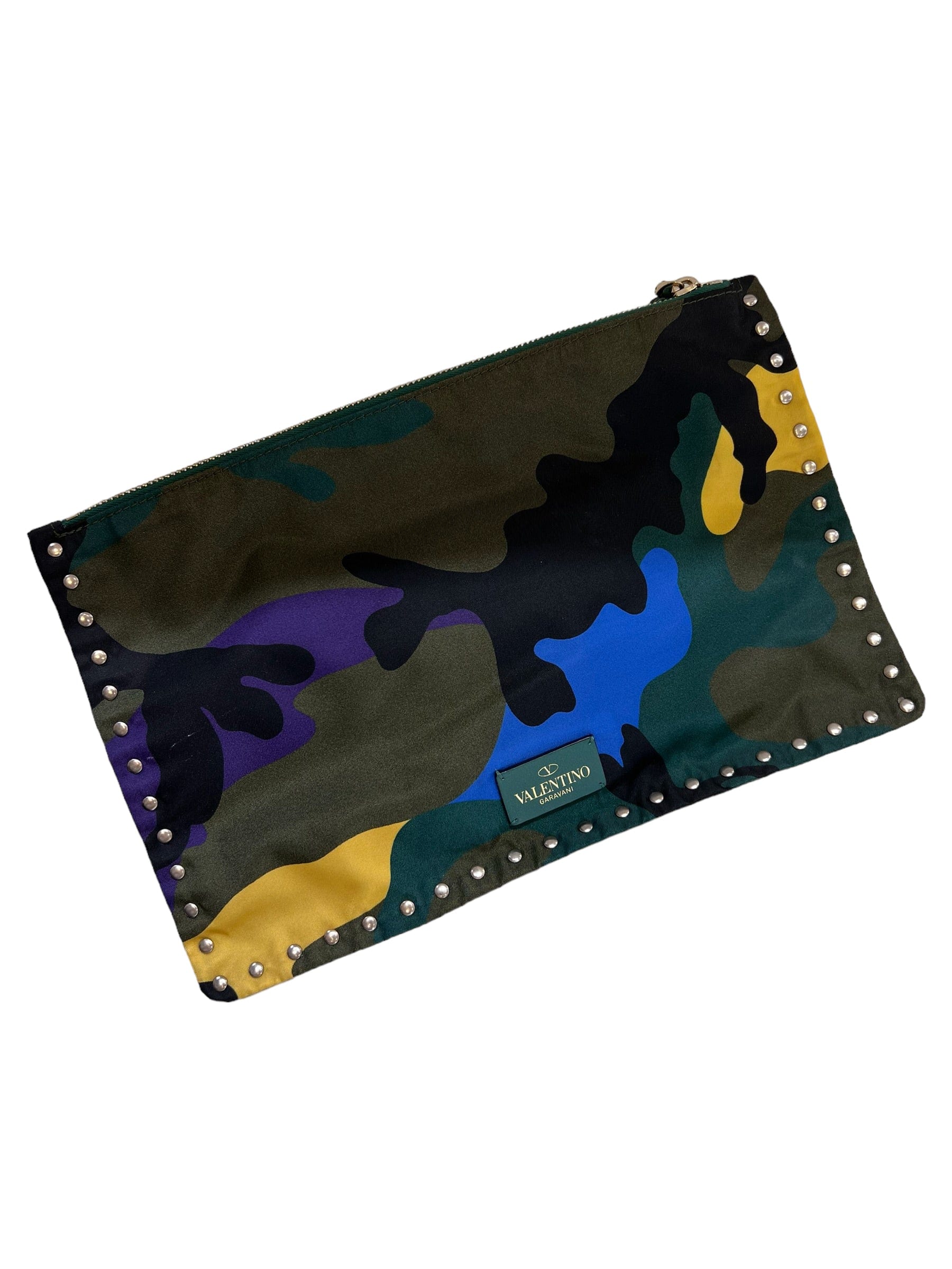 Valentino Nylon Camo Studded Clutch LuxuryPromise