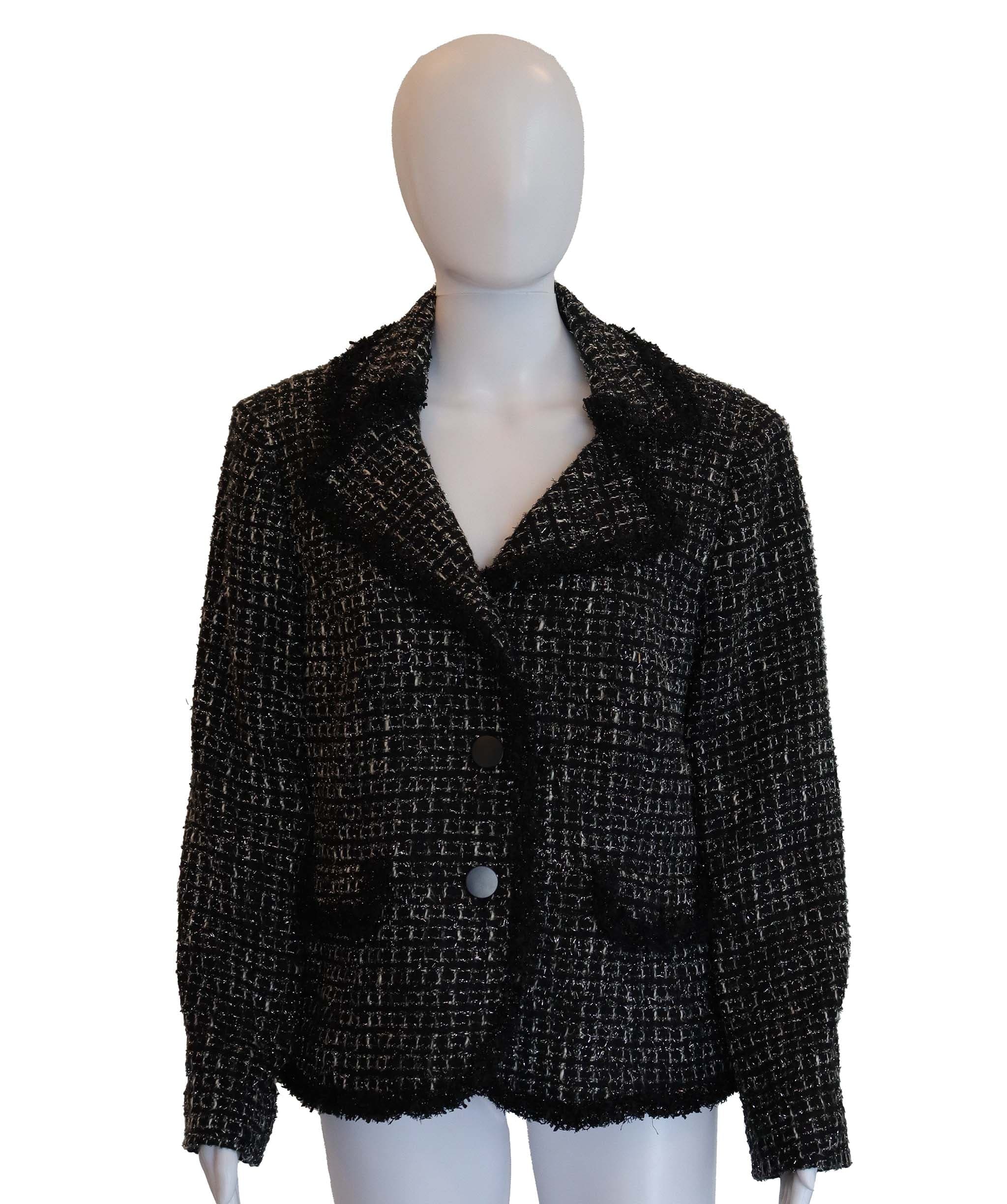 Valentino Valentino black and lurex tweed jacket AGC2520