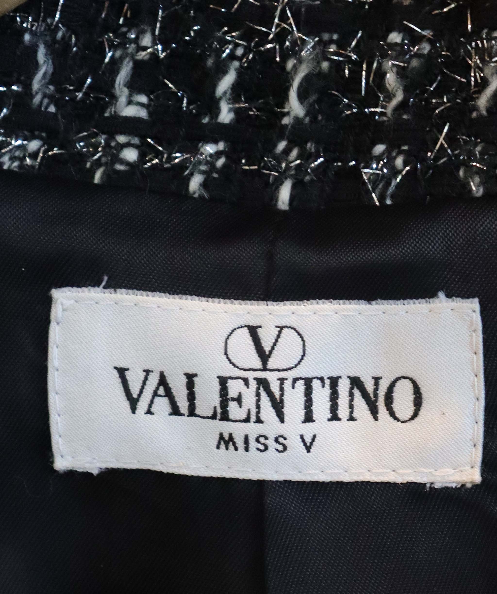 Valentino Valentino black and lurex tweed jacket AGC2520