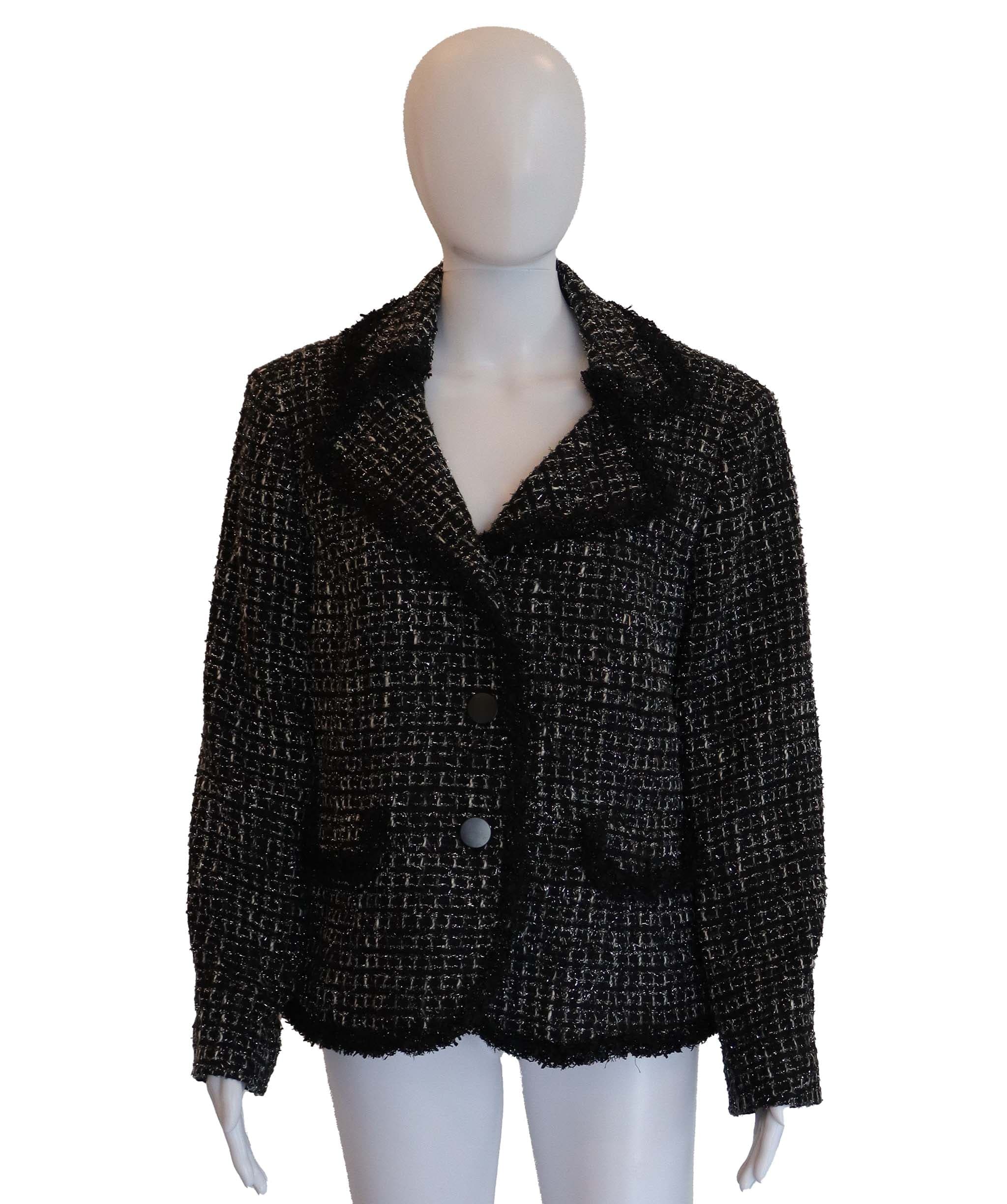 Valentino Valentino black and lurex tweed jacket AGC2520