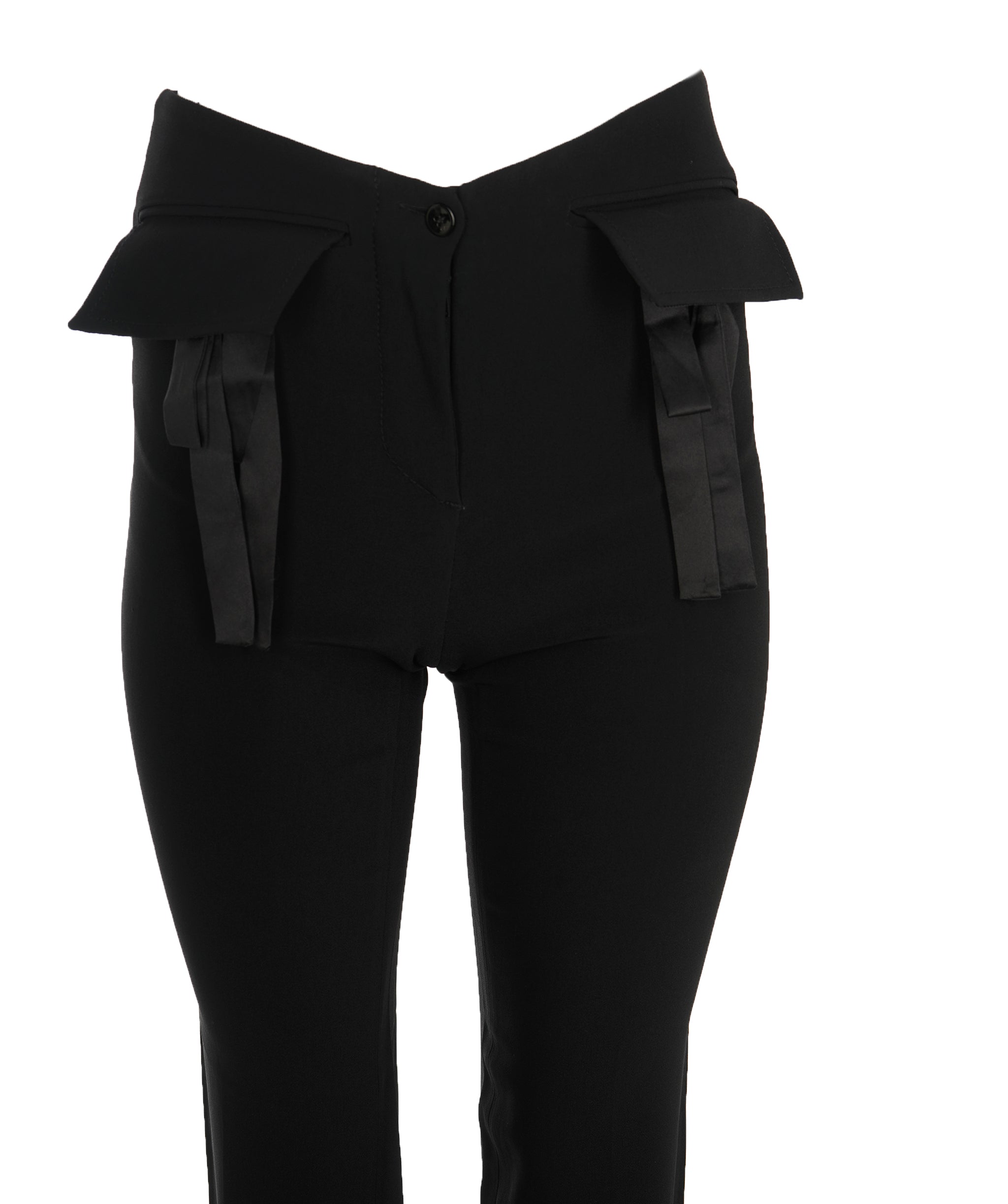 Valentino Valentino High-Waisted Bow Pocket Trousers with Luxe Detailing ALC2435