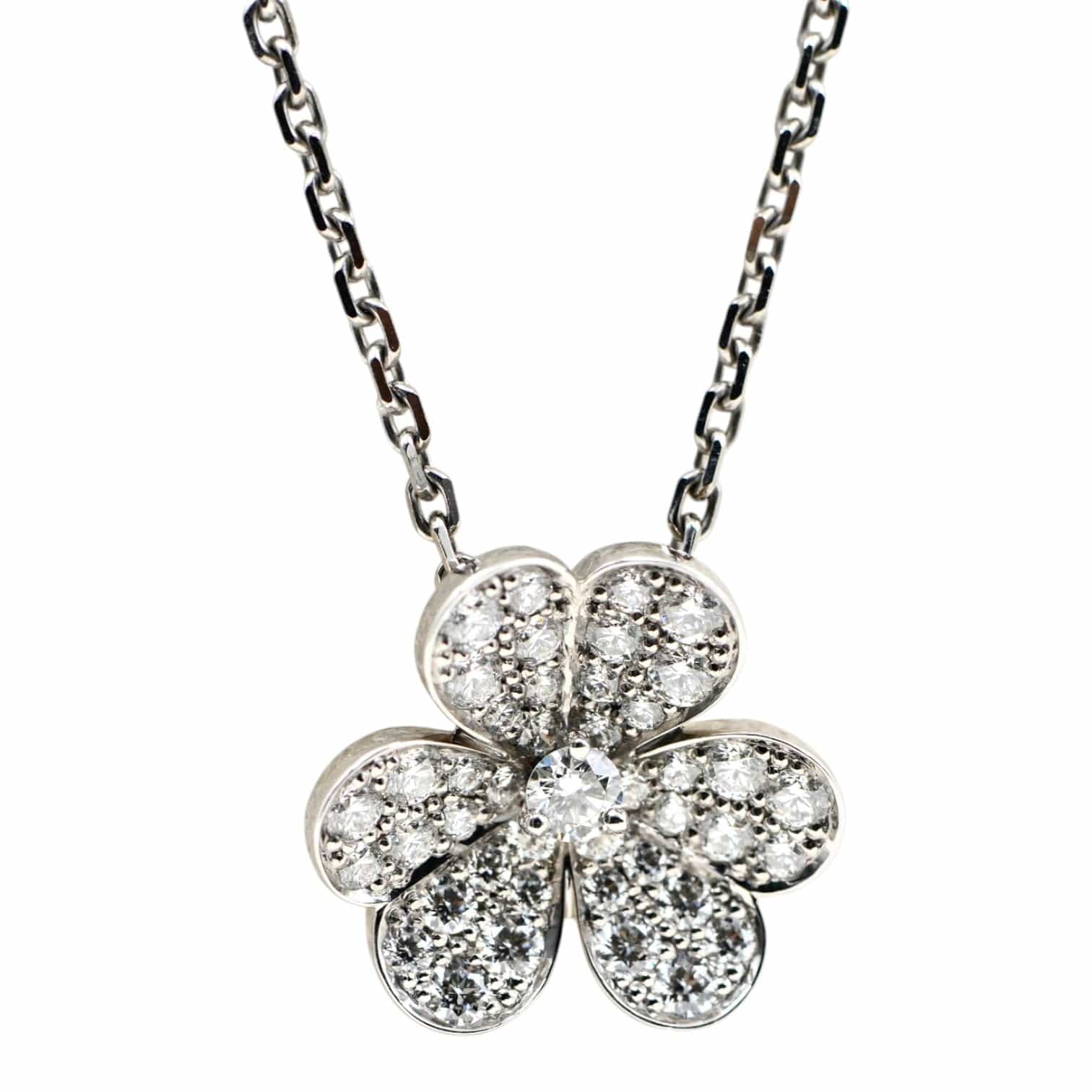 Van Cleef & Arpels VCA Frivole White Gold Diamond Small Necklace