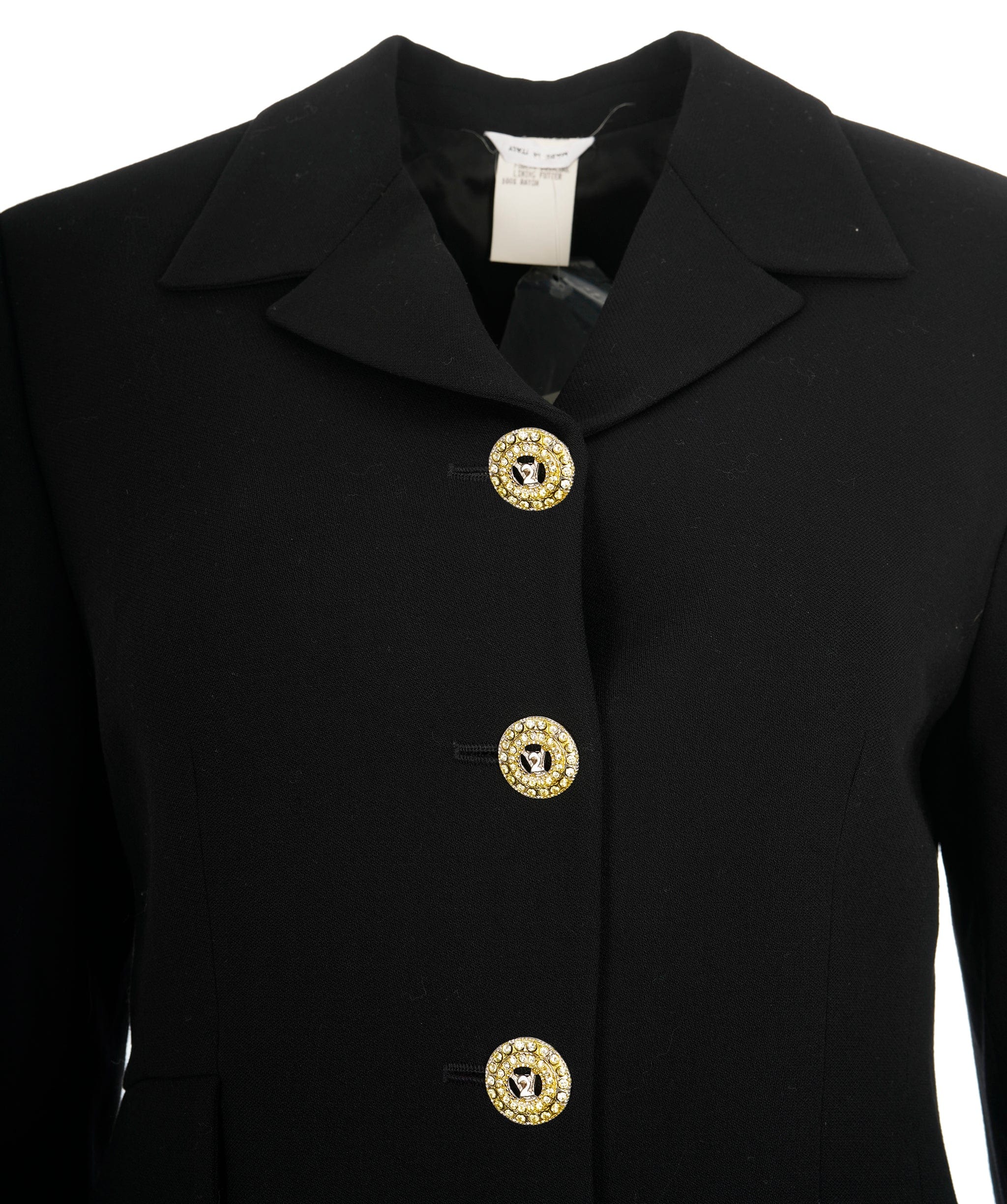 Versace Versace Classic V2 90s Pure Wool Bespoke Rhinestone Button Fitted Blazer - S/M ALL0952
